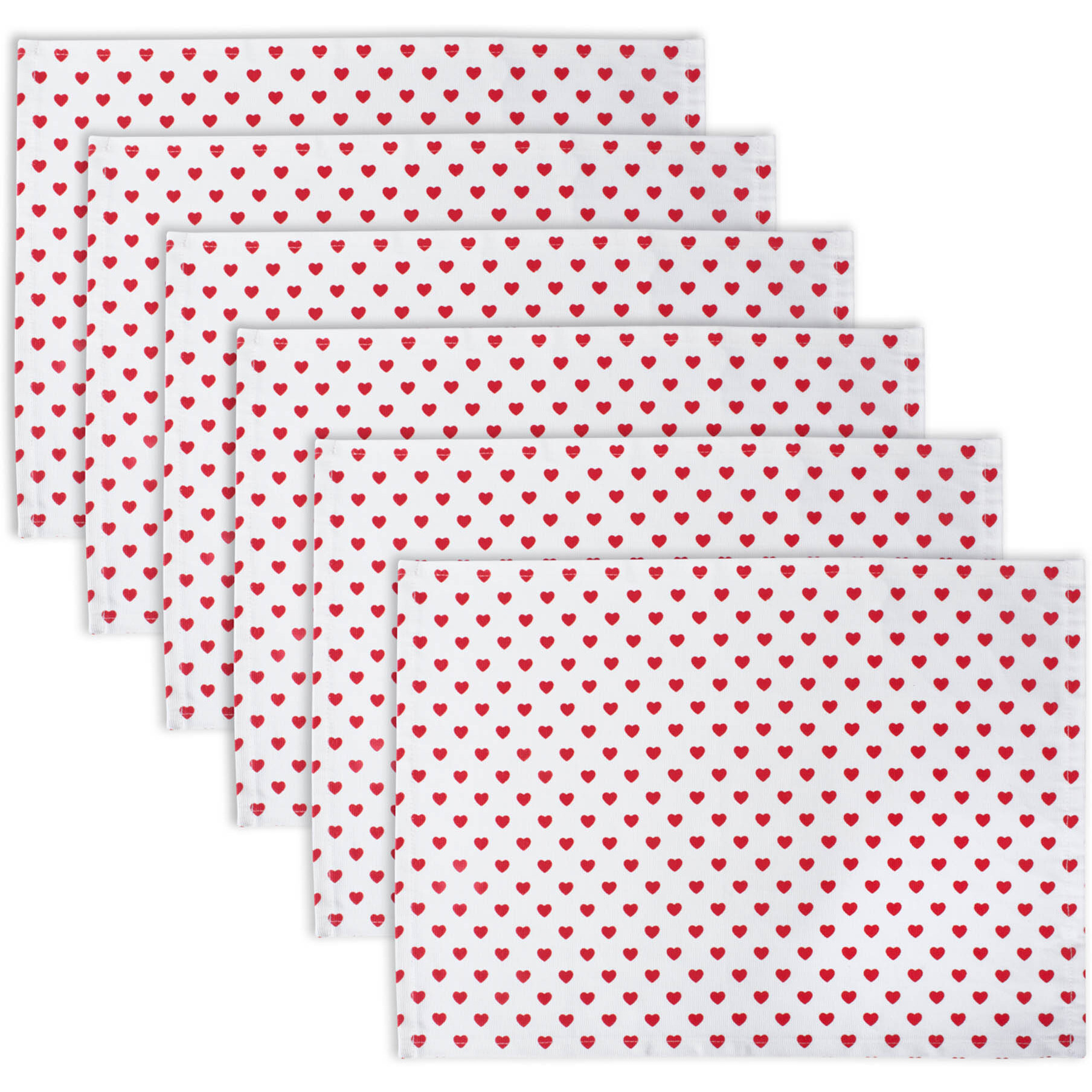 DII Lil Hearts Ribbed Placemats (Set of 6)