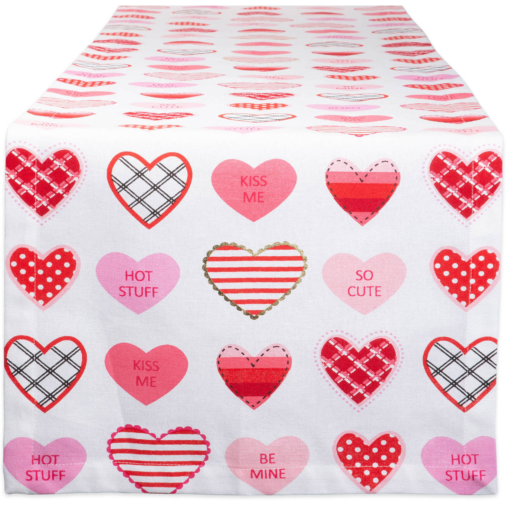 DII Sweet Hearts Print Table Runner