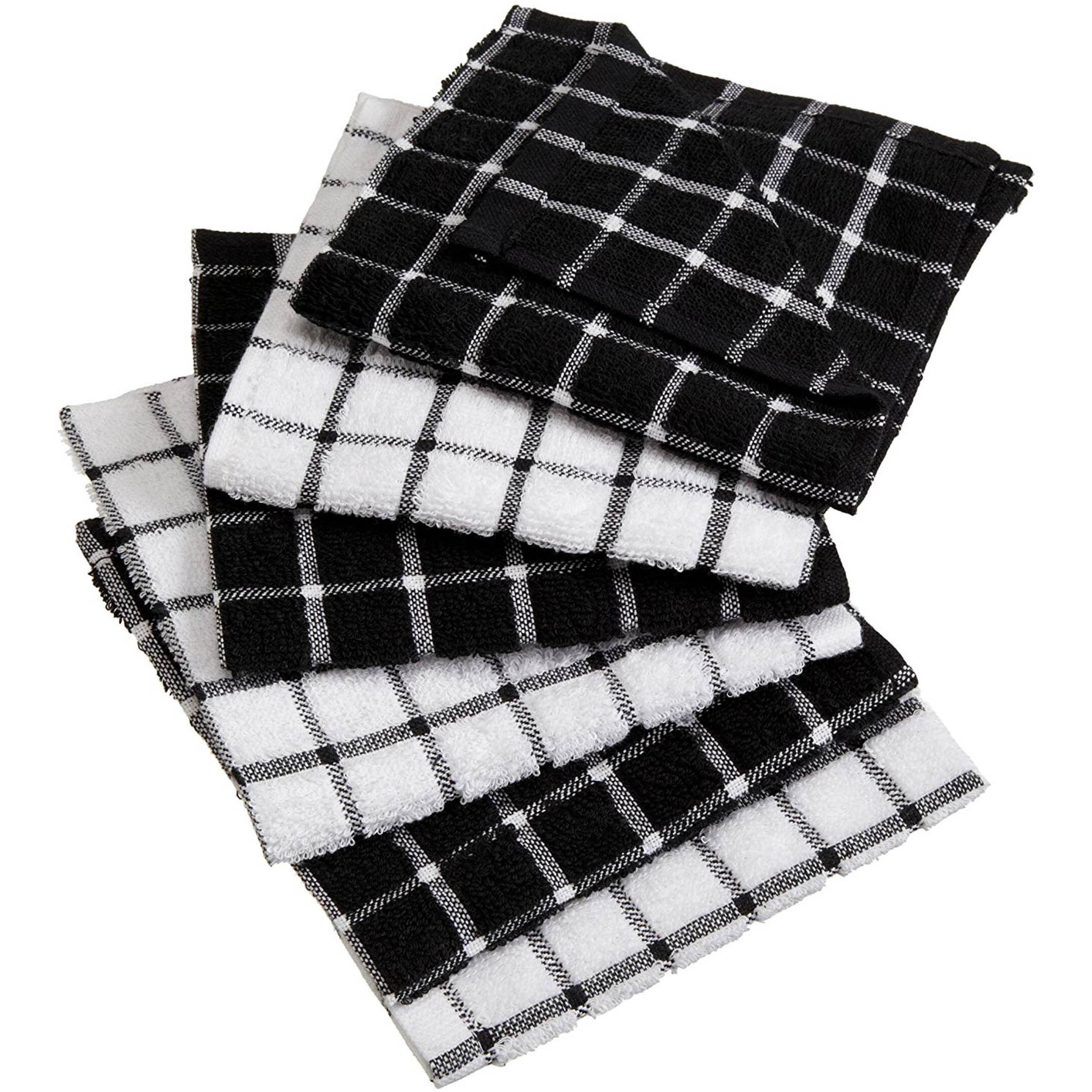 DII Black Combo Windowpane Dishcloth (Set of 6)
