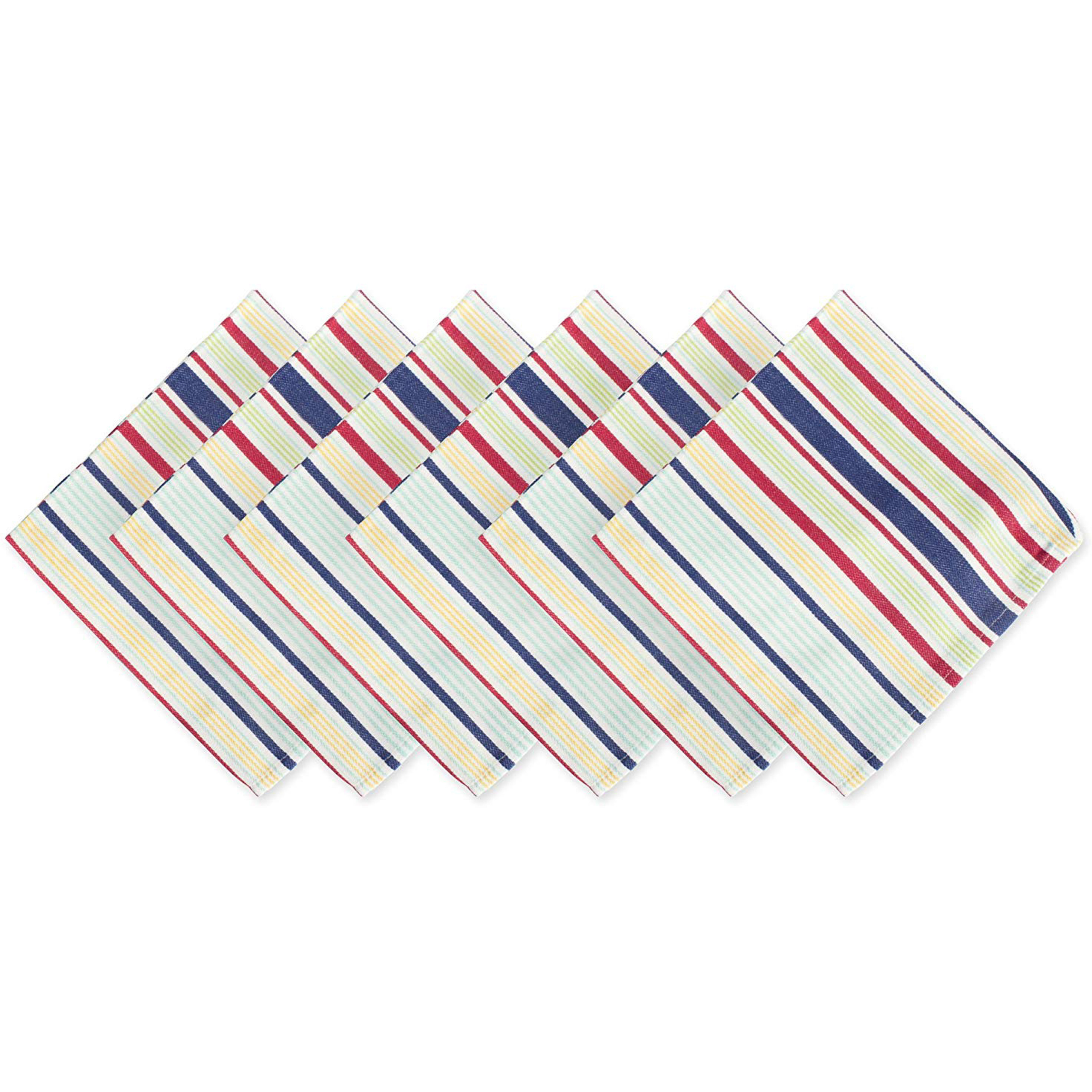 DII Basic Primary Saturated Stripe Napkin (Set of 6)