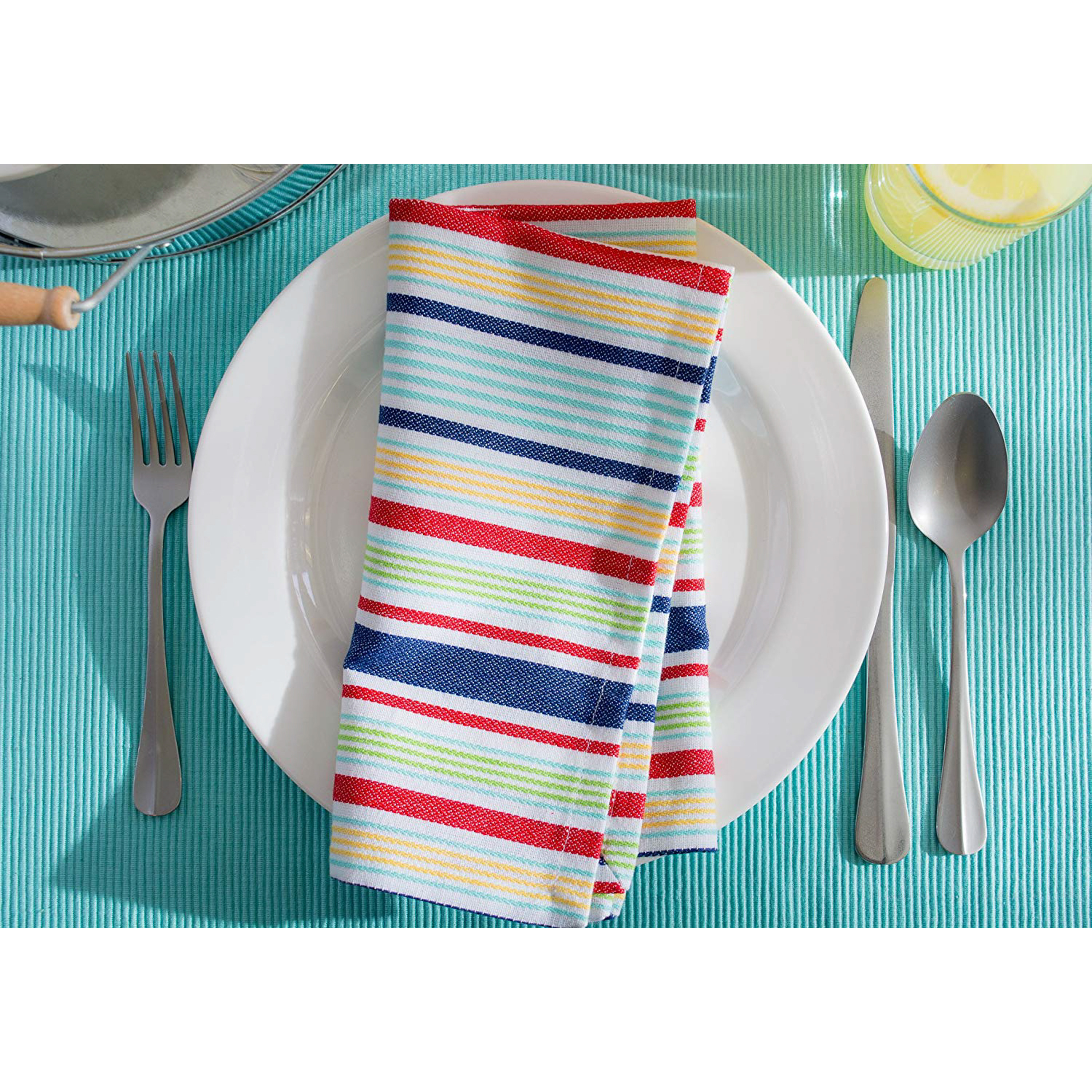 DII Basic Primary Saturated Stripe Napkin (Set of 6)