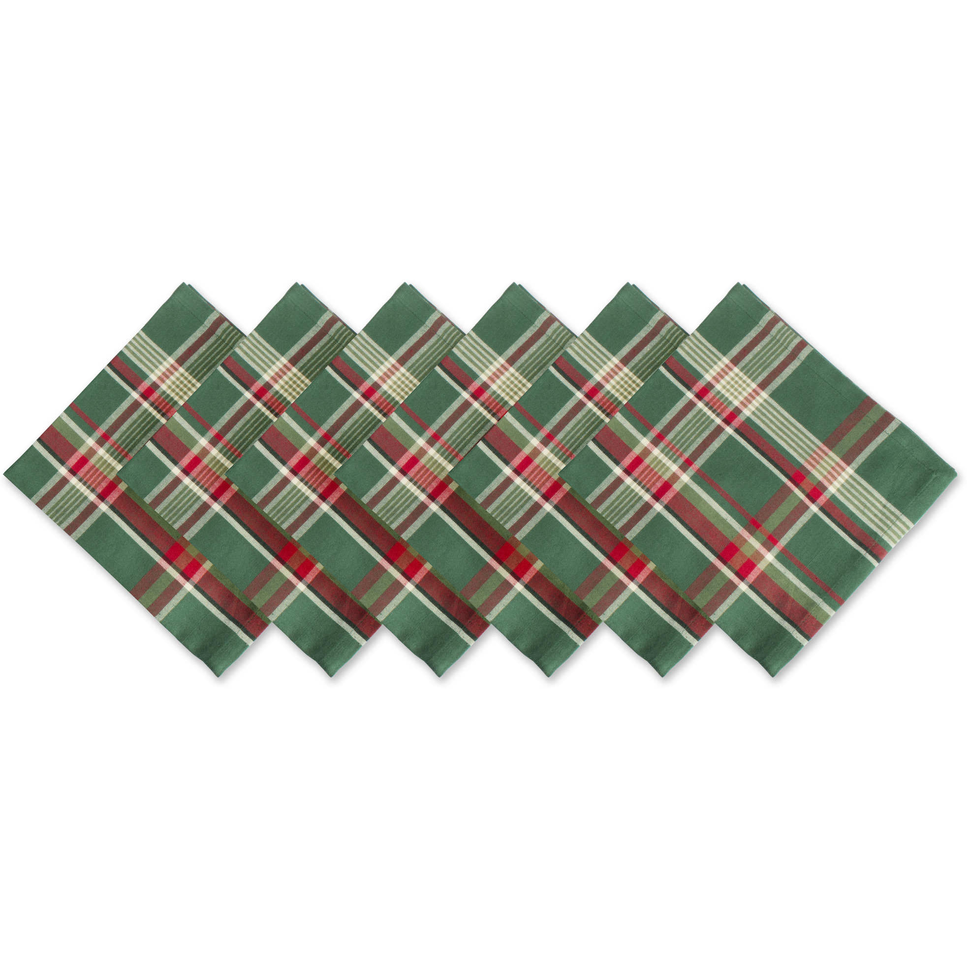DII Dark Green Plaid Napkin (Set of 6)
