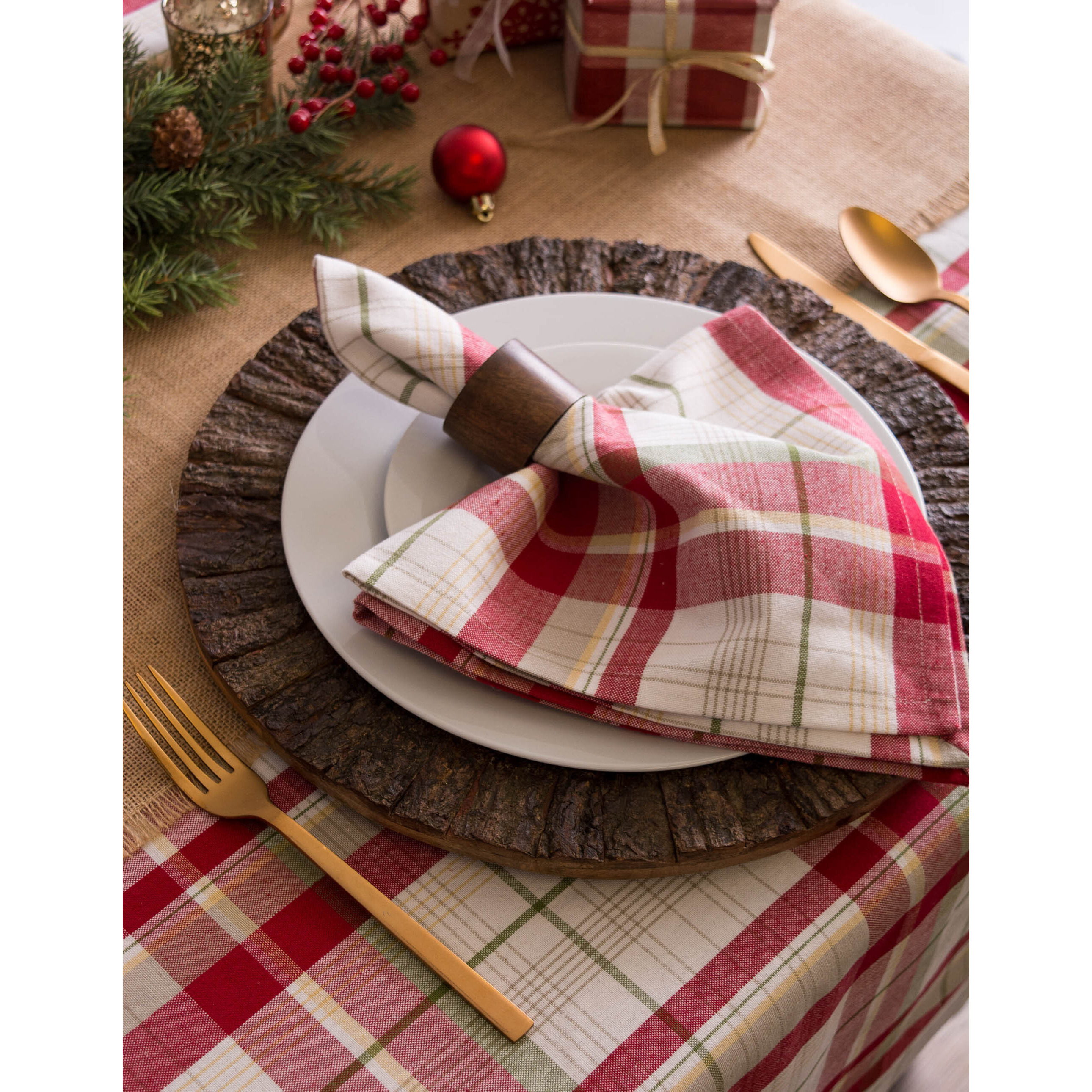 DII Orchard Plaid Napkin (Set of 6)