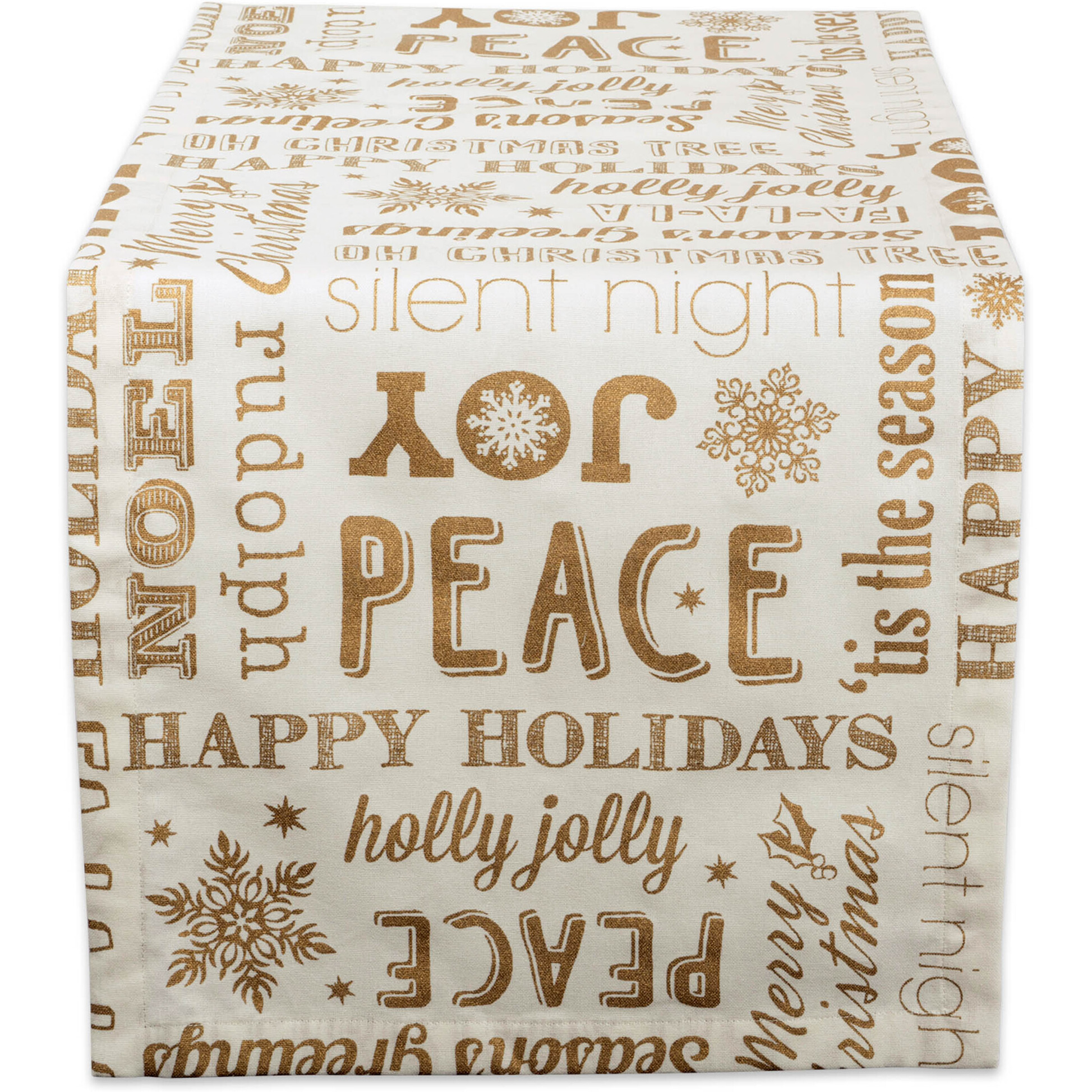 DII Gold Christmas Collage Table Runner
