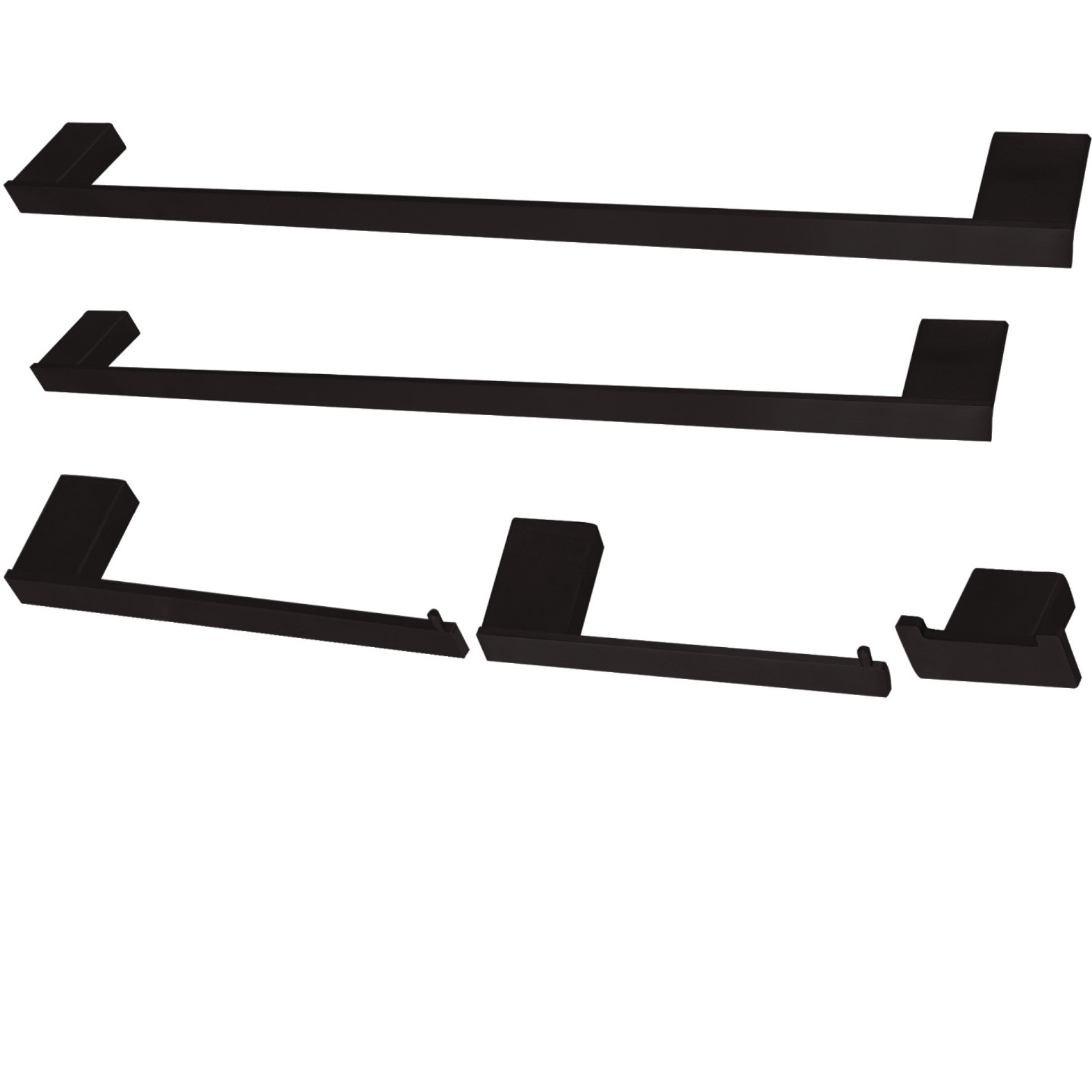 Kingston Brass BAHK6312478MB Metzinger 5-Piece Bathroom Accessory Set, Matte Black