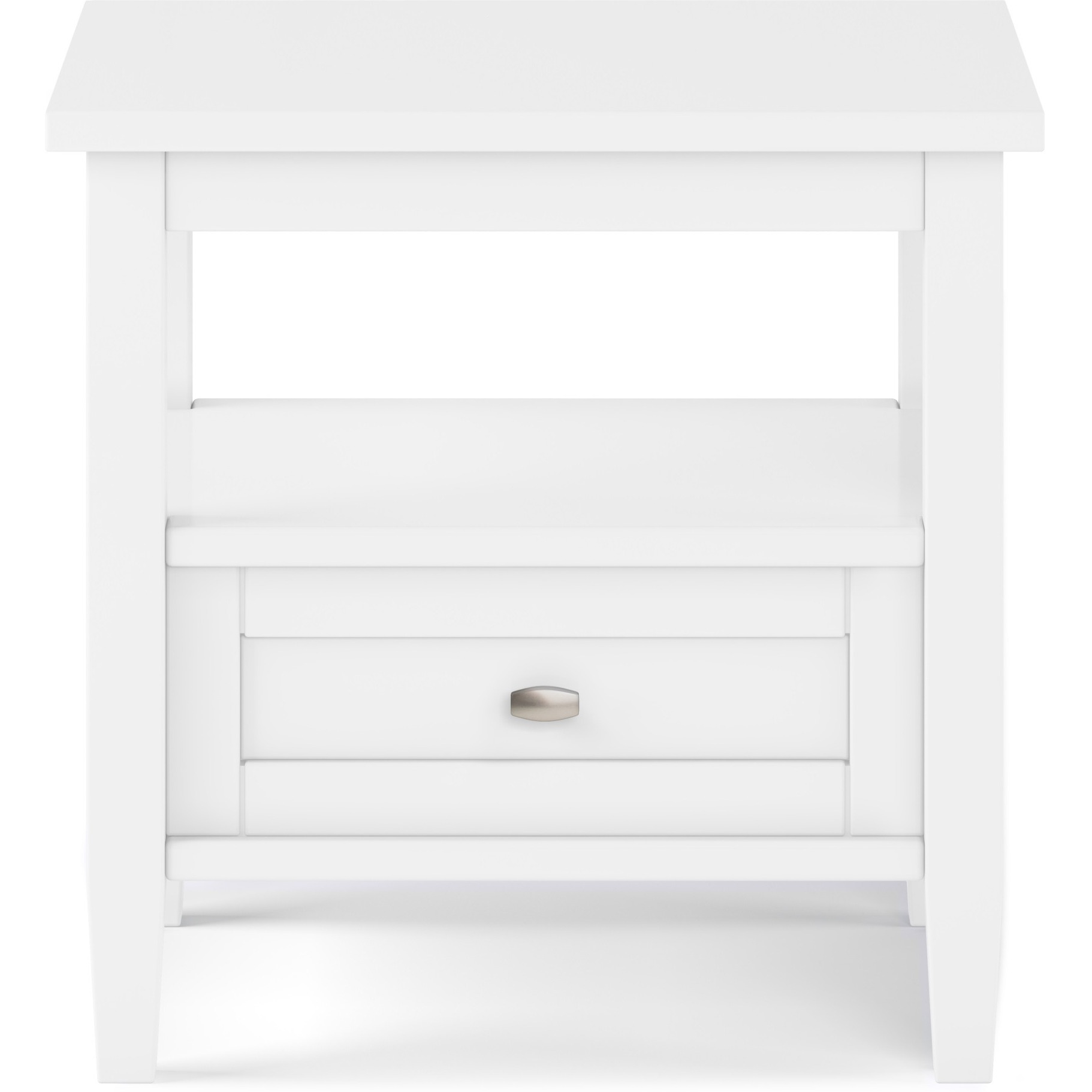 Warm Shaker SOLID WOOD 20 inch Wide Rectangle Transitional End Table in White