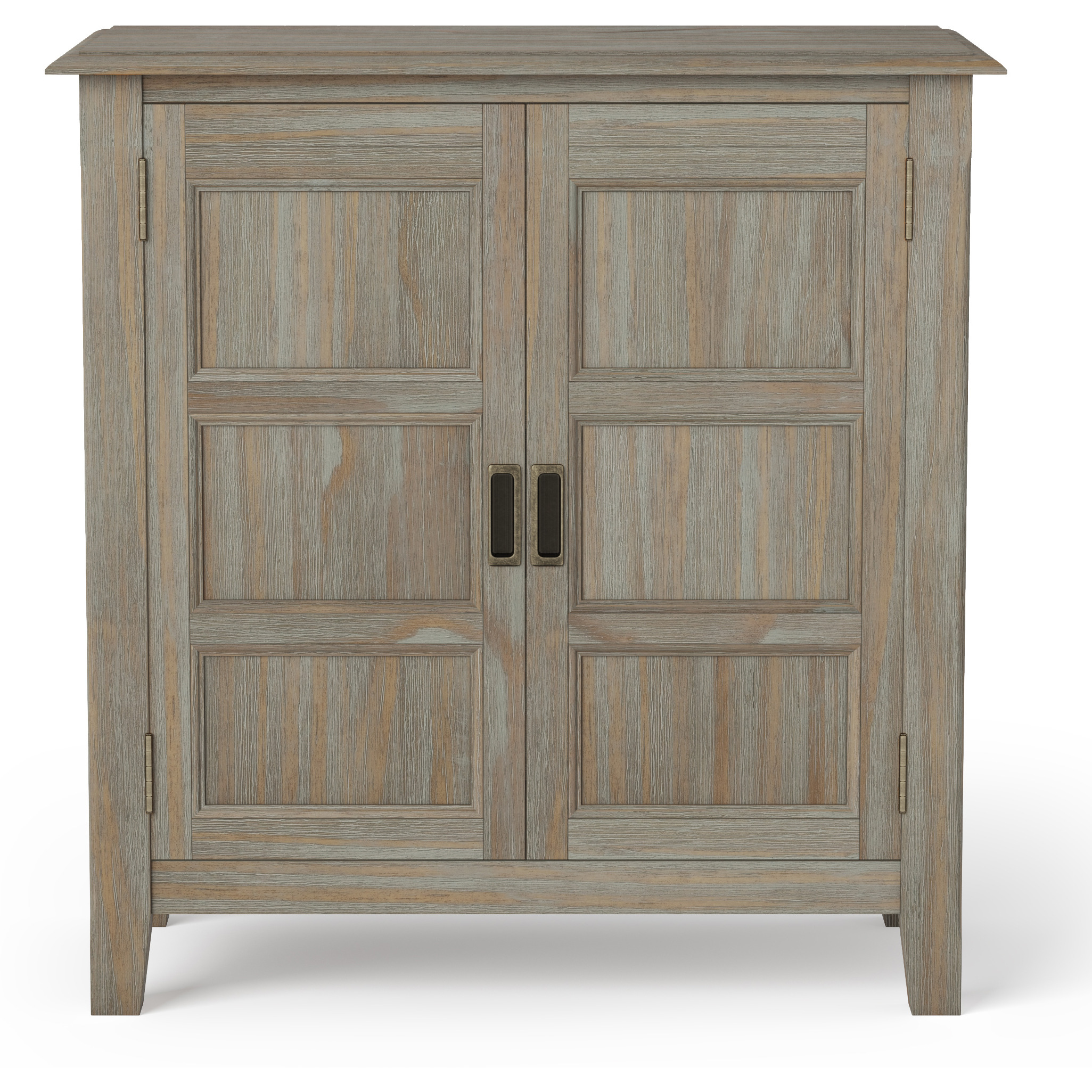 Burlington SOLID WOOD 30 inch Wide Transitional Low Storage Cabinet in Distressed Grey