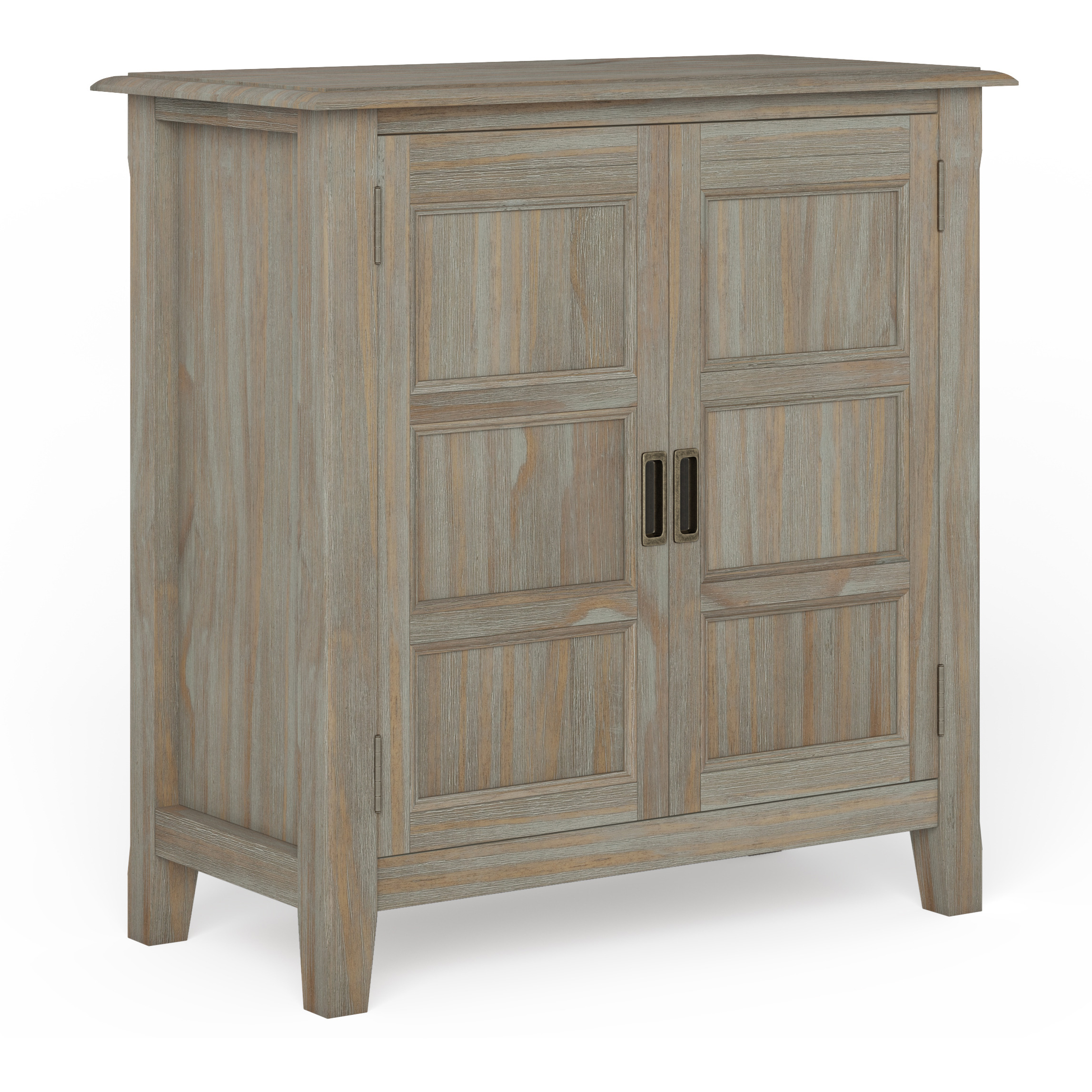 Burlington SOLID WOOD 30 inch Wide Transitional Low Storage Cabinet in Distressed Grey