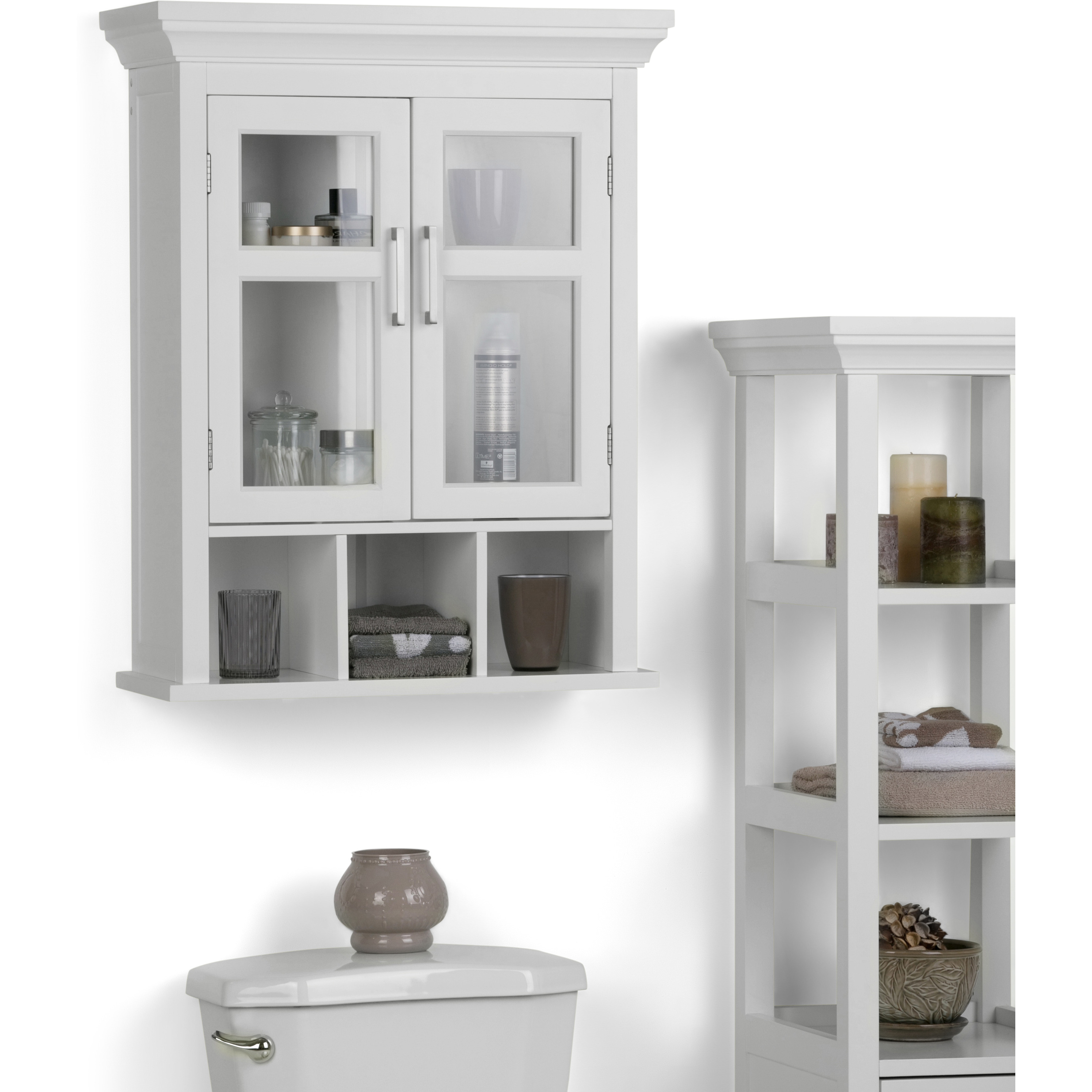 Avington Two Door Wall Cabinet with Cubbies