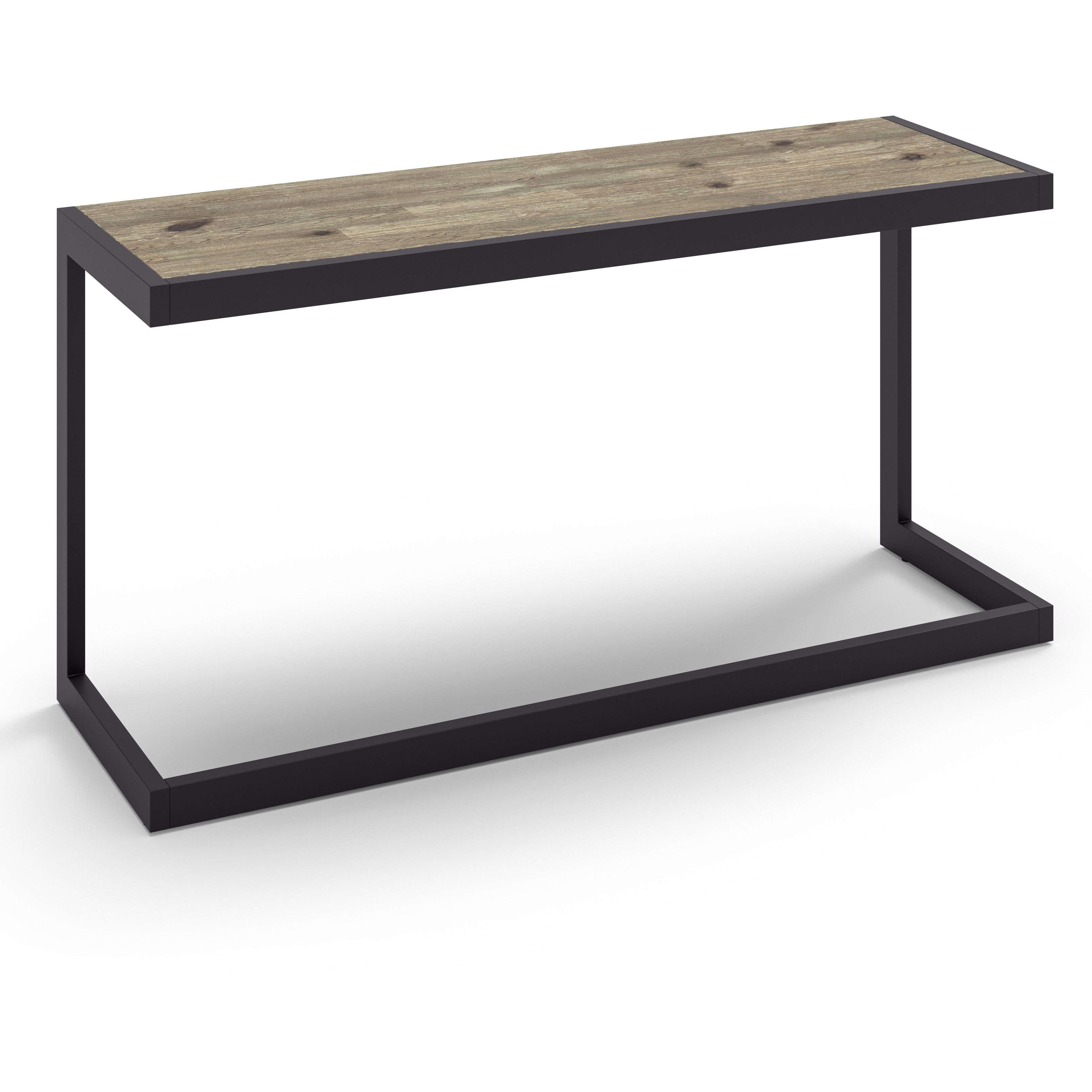 Erina SOLID ACACIA WOOD and Metal 52 inch Wide Industrial Console Sofa Table in Distressed Grey