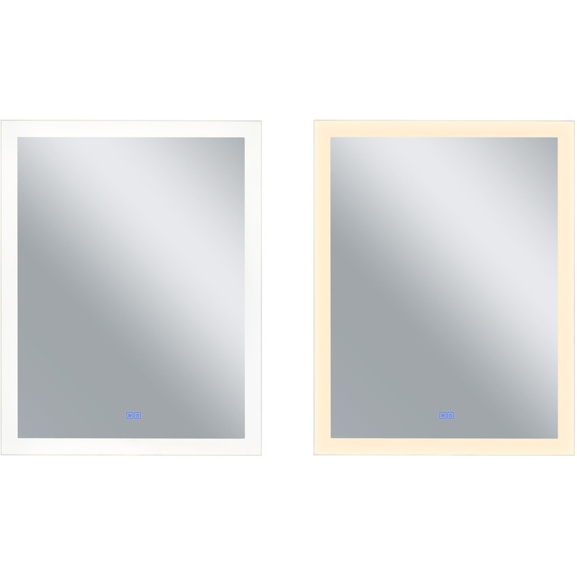 Rectangle Matte White LED 32 in. Mirror From our Abigail Collection