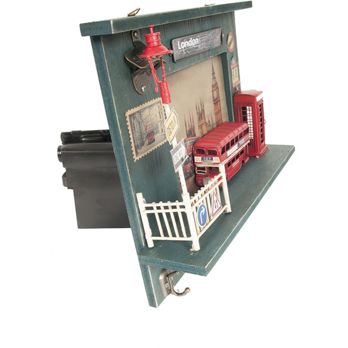 Vintage Double Decker London Bus Shadow Box