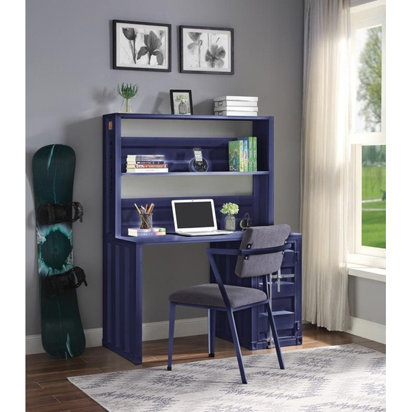 Desk & Hutch - Blue Tianjin