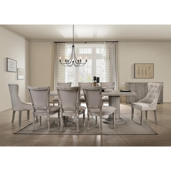 Side Chair (Set-2) - Fabric & Reclaimed Gray Malaysia