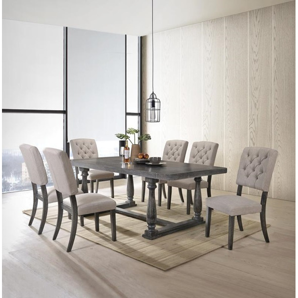 Side Chair (Set-2) - Fabric & Weathered Gray Oak Malaysia