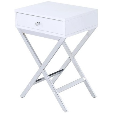 Side Table - White & Chrome Taiwan