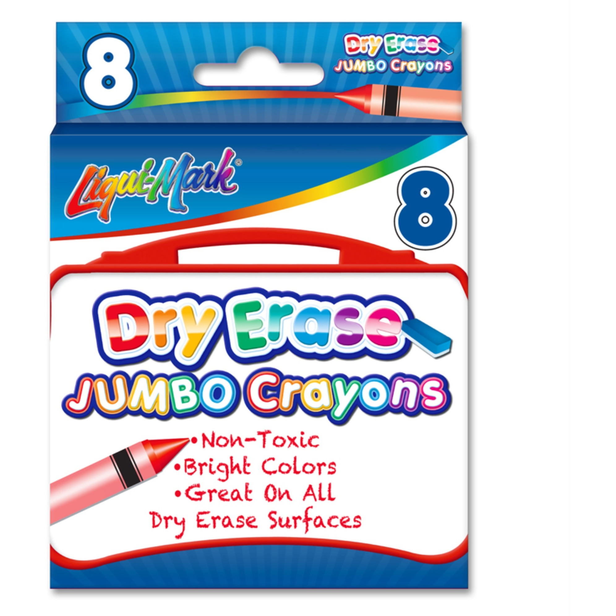 8pk Jumbo Dry Erase Crayons , Non - Toxic - Assorted Colors