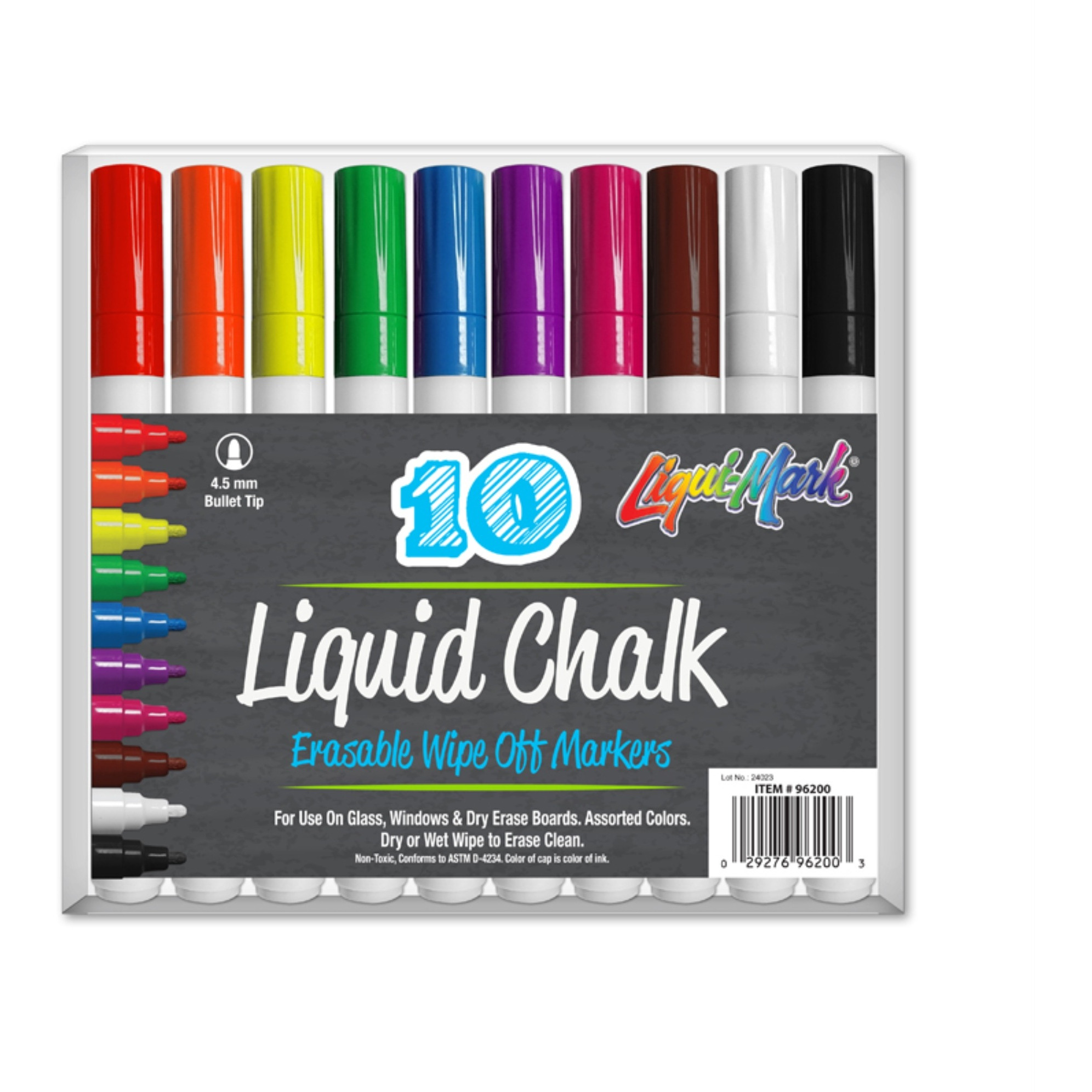10pk Liquid Chalk Markers - Assorted Colors