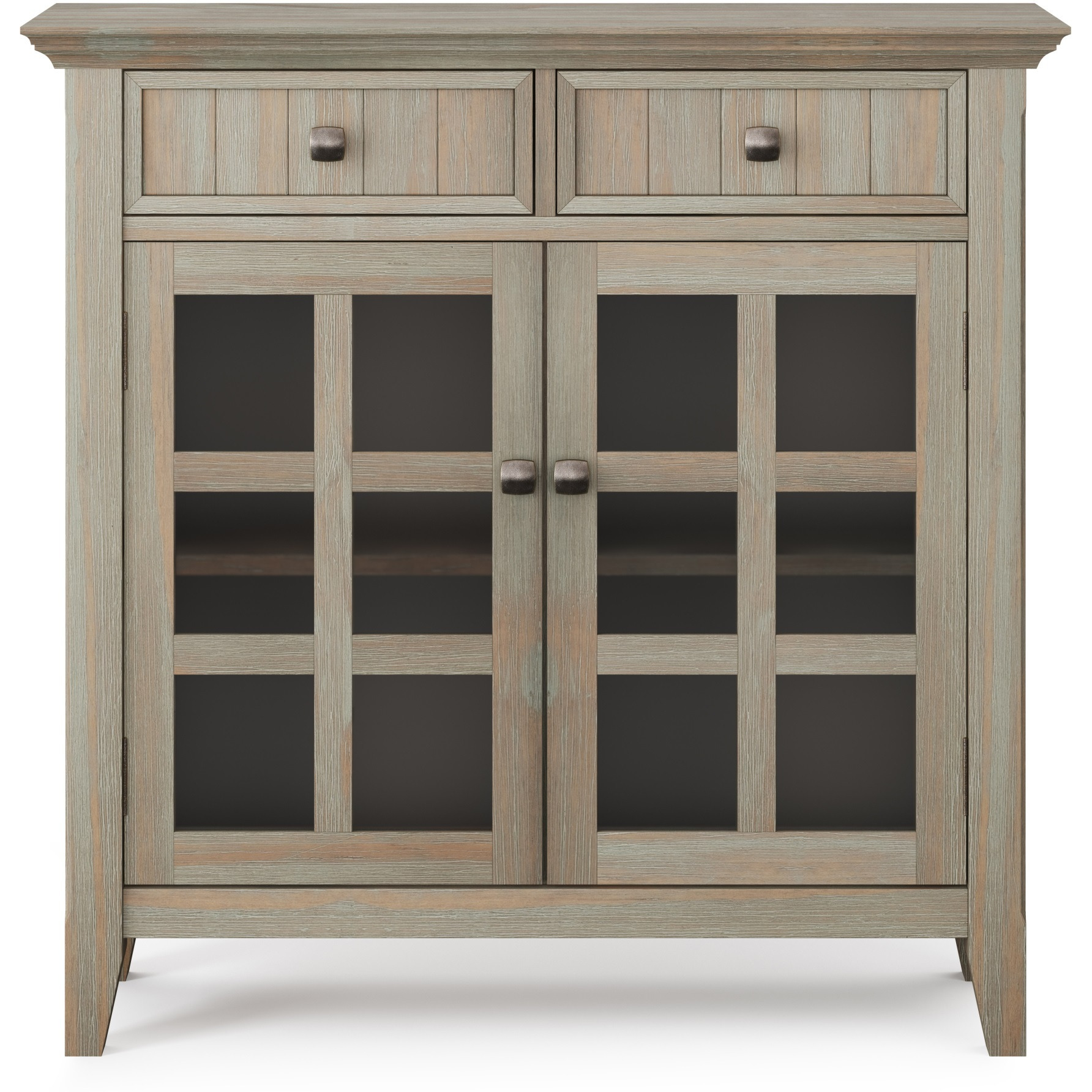 Acadian SOLID WOOD 36 inch Wide Transitional Entryway Hallway Storage Cabinet in Distressed Grey