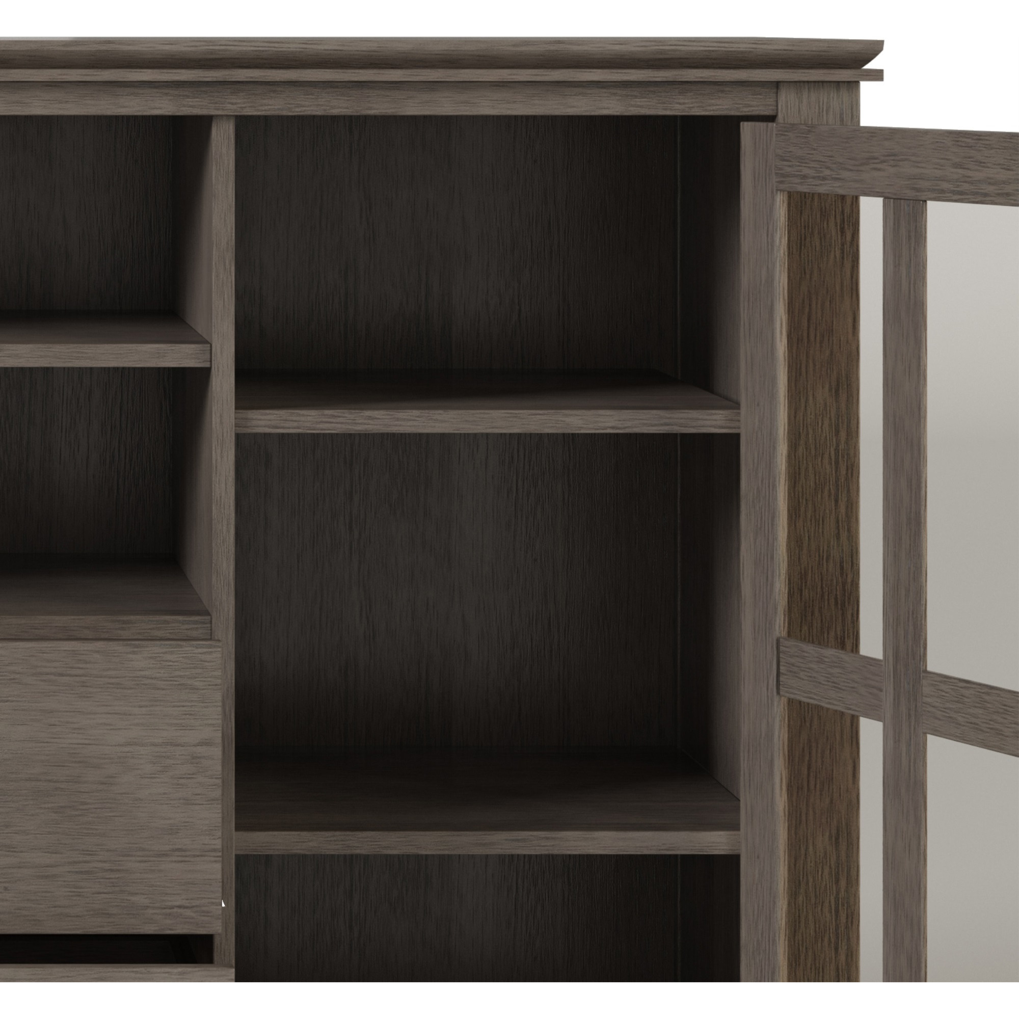 Artisan SOLID WOOD 53 inch Wide Transitional TV Media Stand in Farmhouse Grey For TVs up to 60 inches
