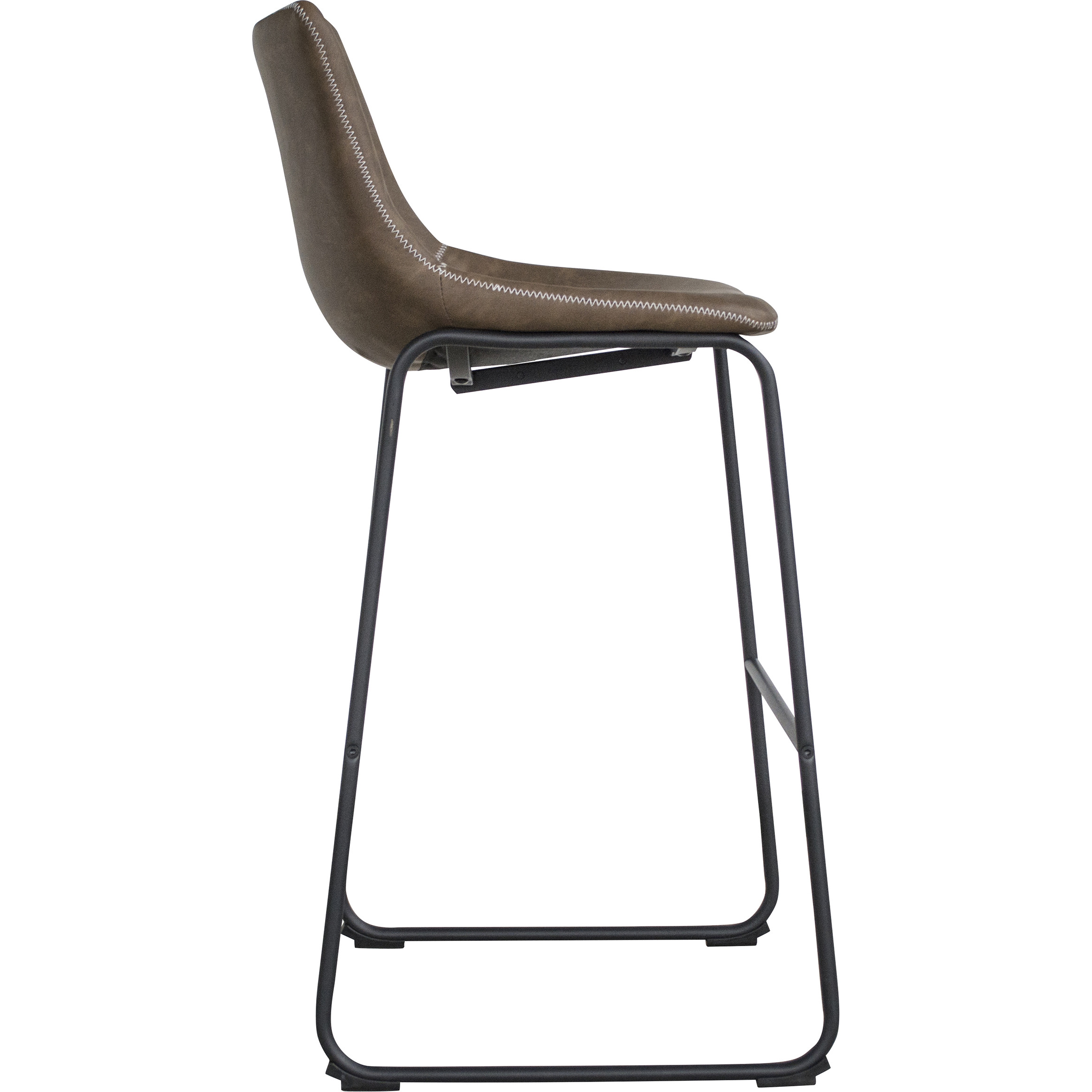 AmeriHome Classic Faux Leather Bar Chair Set - Coffee