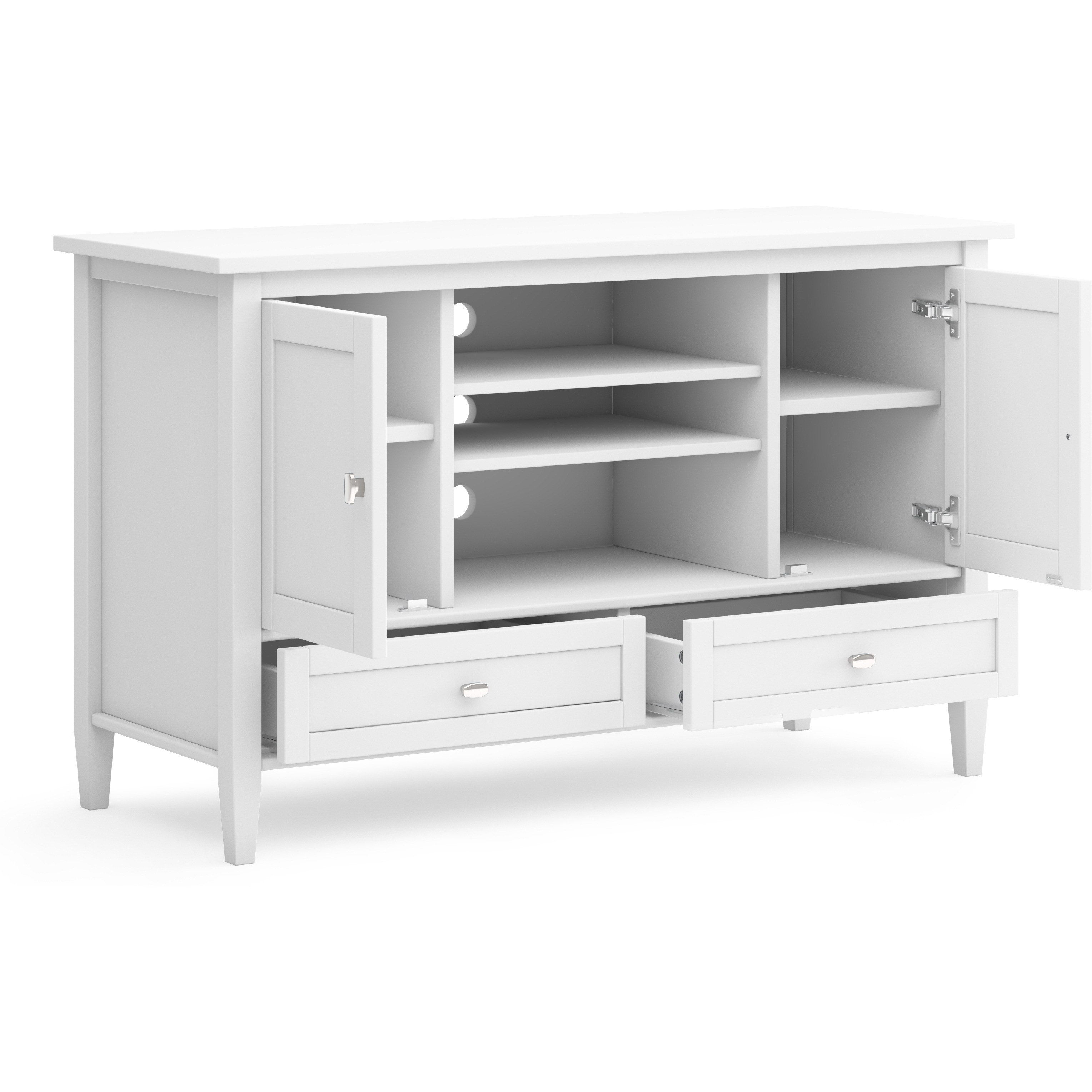 Warm Shaker SOLID WOOD TV Media Stand in White For TVs up to 50 inches