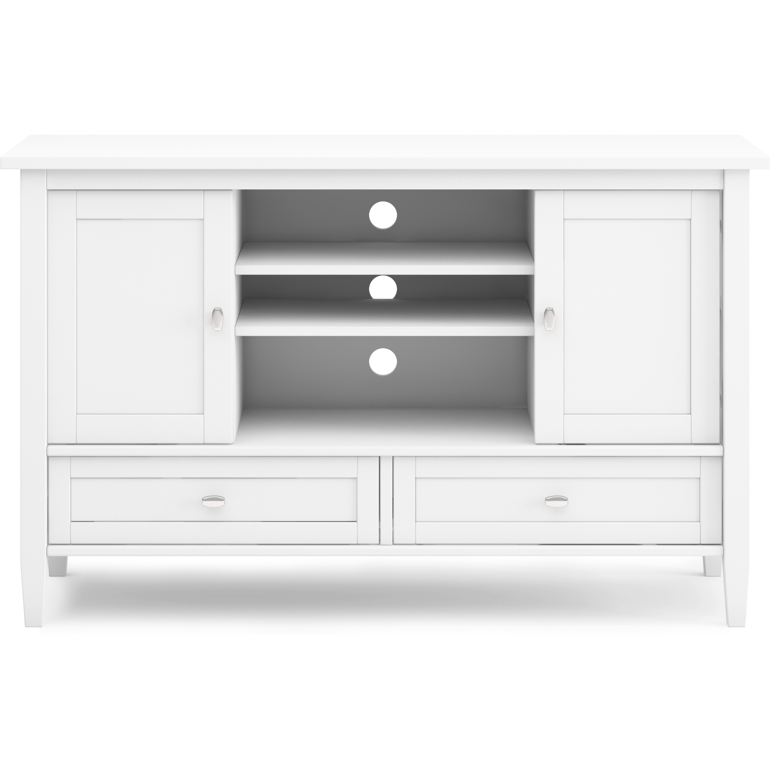 Warm Shaker SOLID WOOD TV Media Stand in White For TVs up to 50 inches