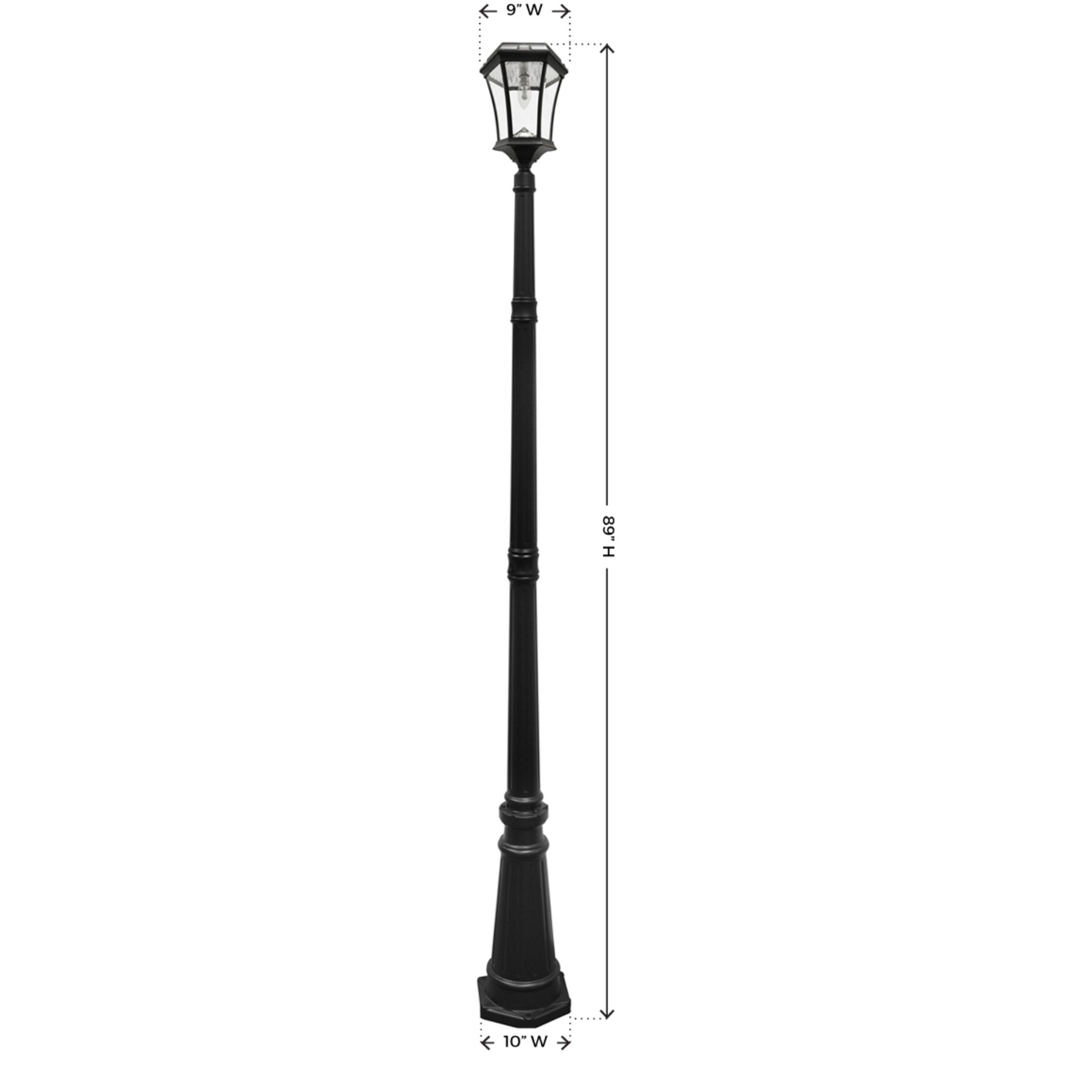 Gama Sonic Victorian Bulb Solar Outdoor Lamp Post GS-94B-S - Black Finish