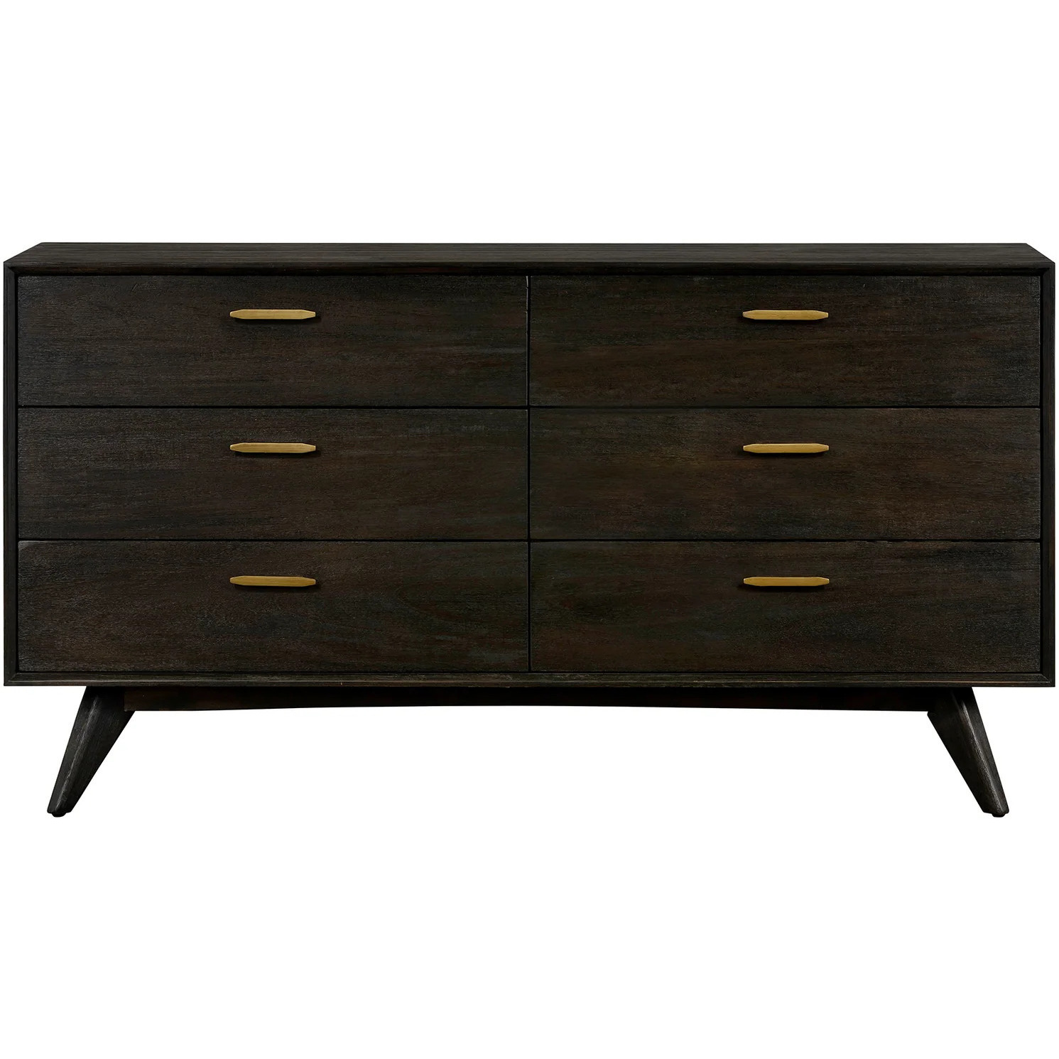 Baly Acacia Mid-Century 6 Drawer Dresser
