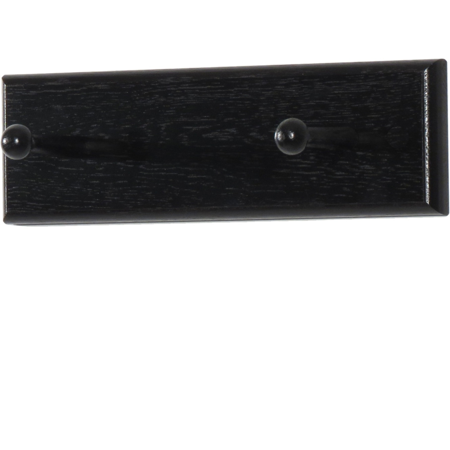 Wooden Mallet 2 Peg Coat Rack, Black