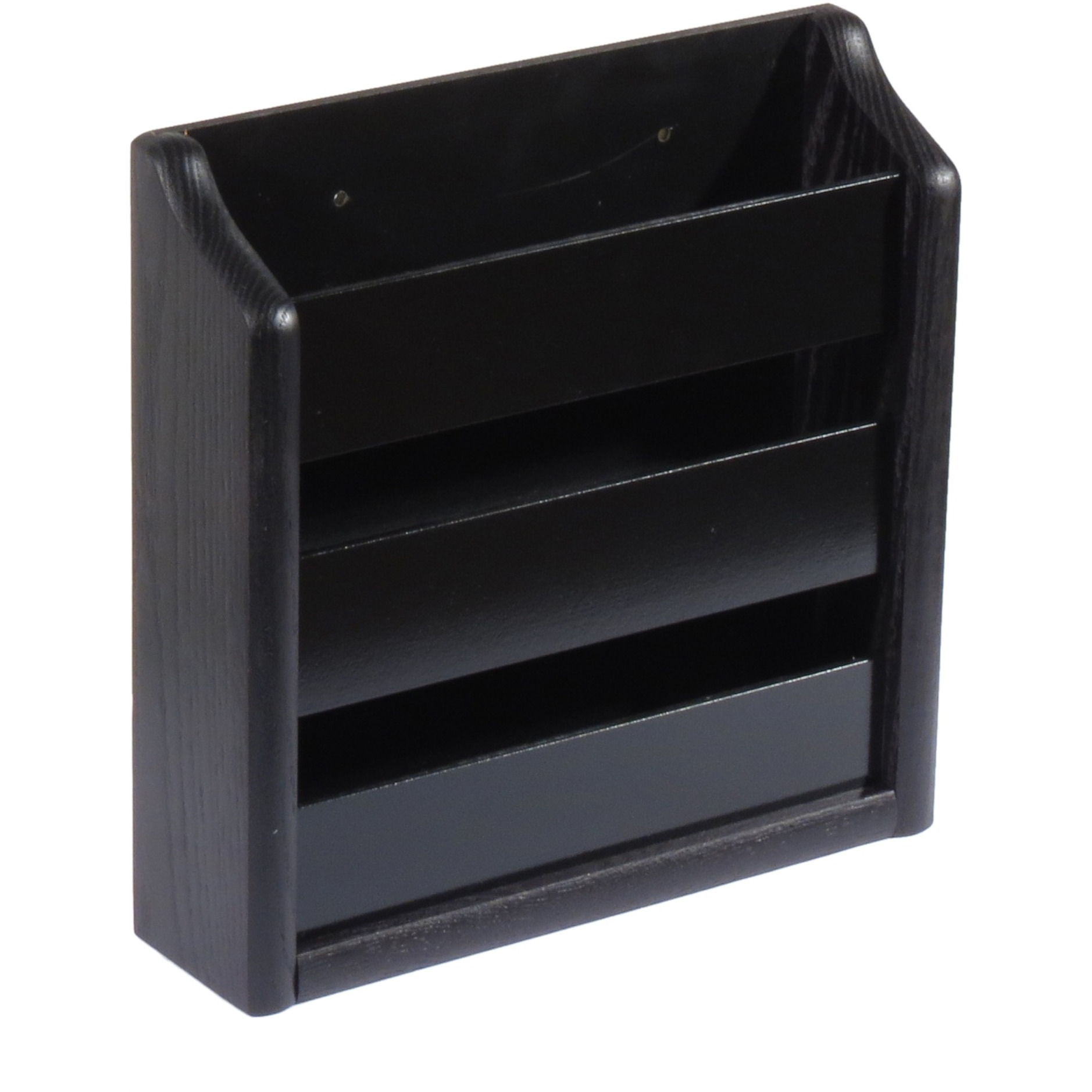 Wooden Mallet Oak Magazine Rack, Wall Mount or Tabletop, Black
