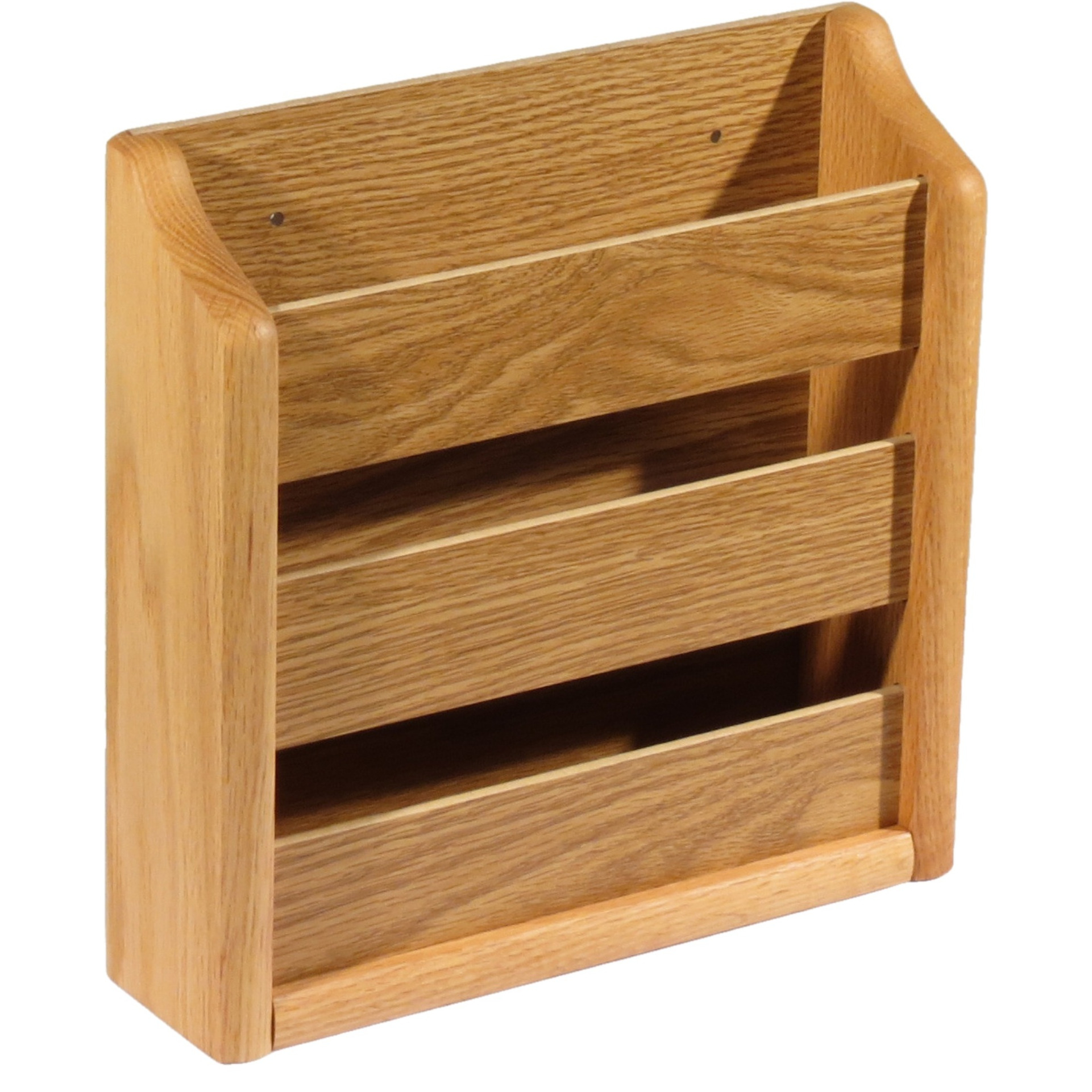 Wooden Mallet Oak Magazine Rack, Wall Mount or Tabletop, Light Oak