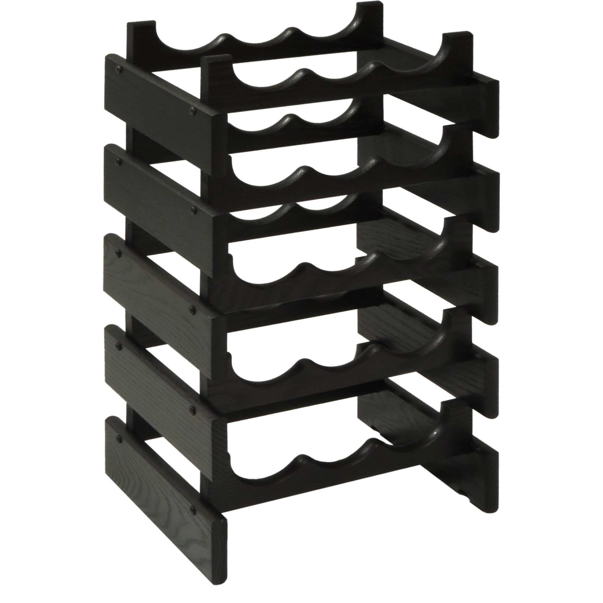 Wooden Mallet 15 Bottle Dakota Wine Rack, Black