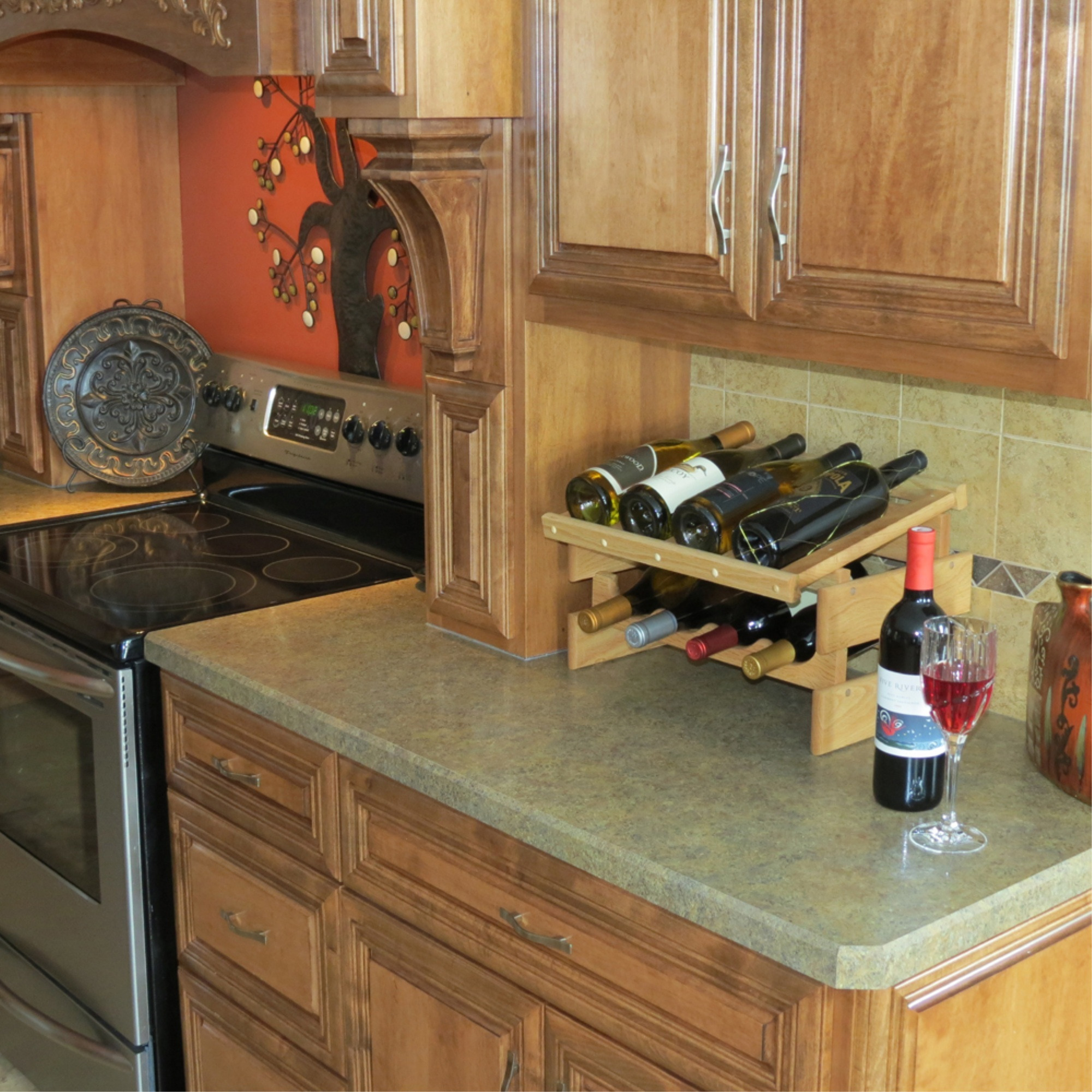 Wooden Mallet 24 Bottle Dakota Wine Rack, Black