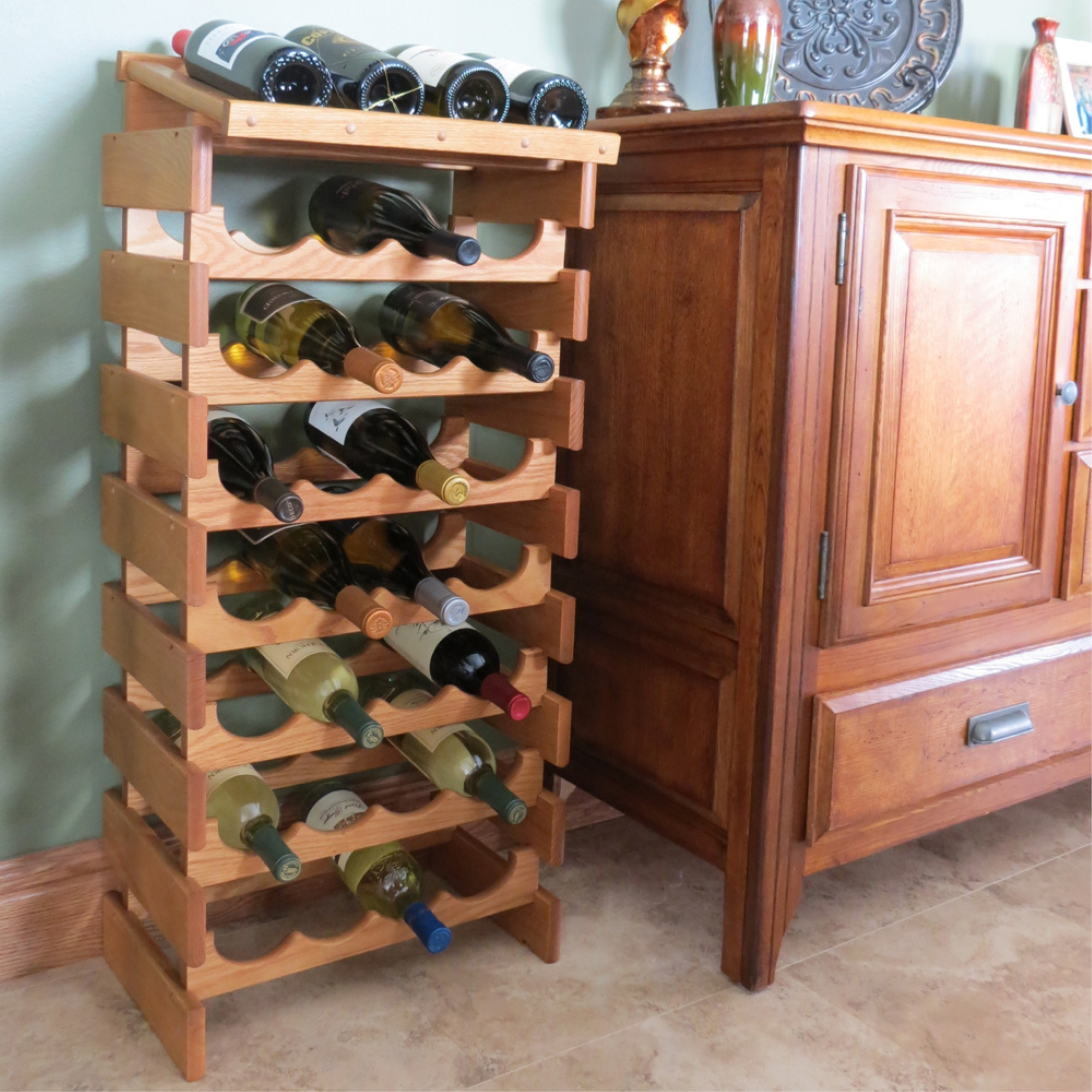Wooden Mallet 24 Bottle Dakota Wine Rack, Black