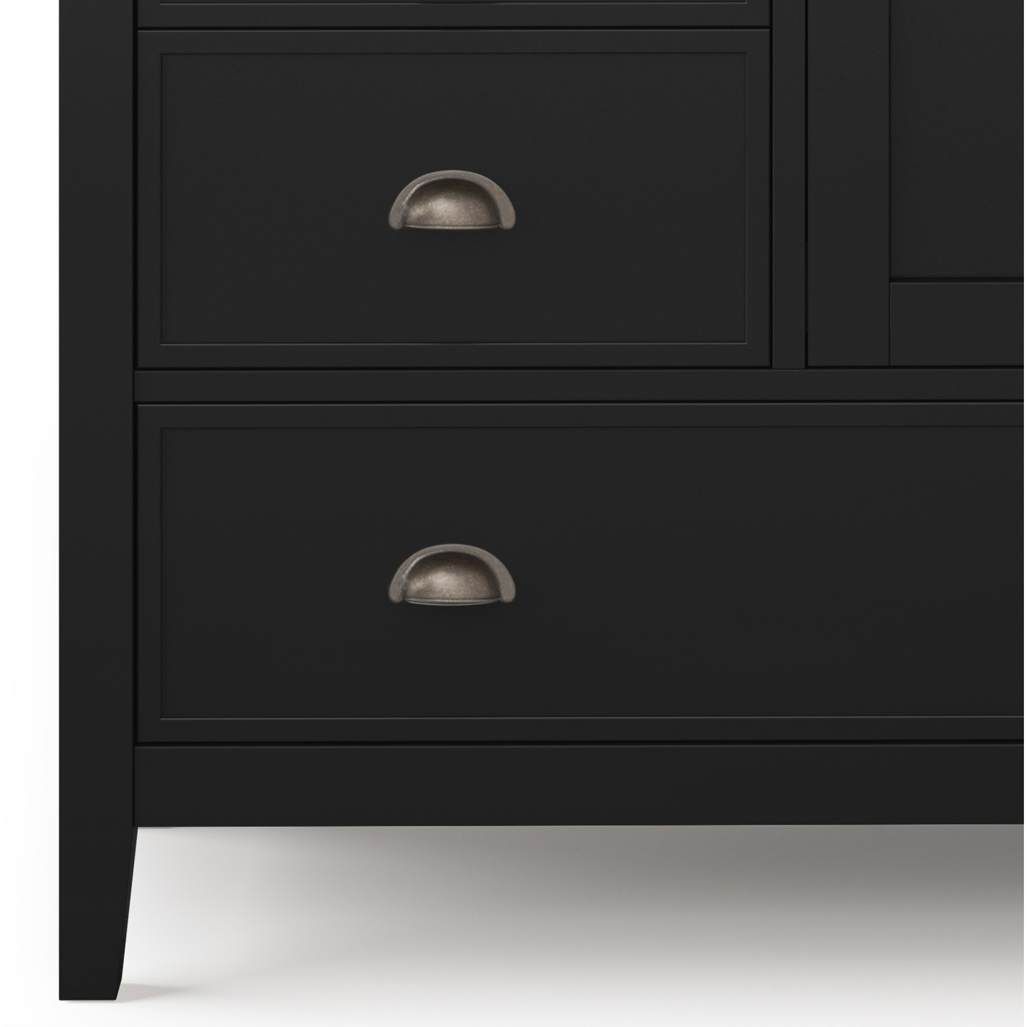 Redmond SOLID WOOD 39 inch Wide Transitional Medium Storage Cabinet in Black