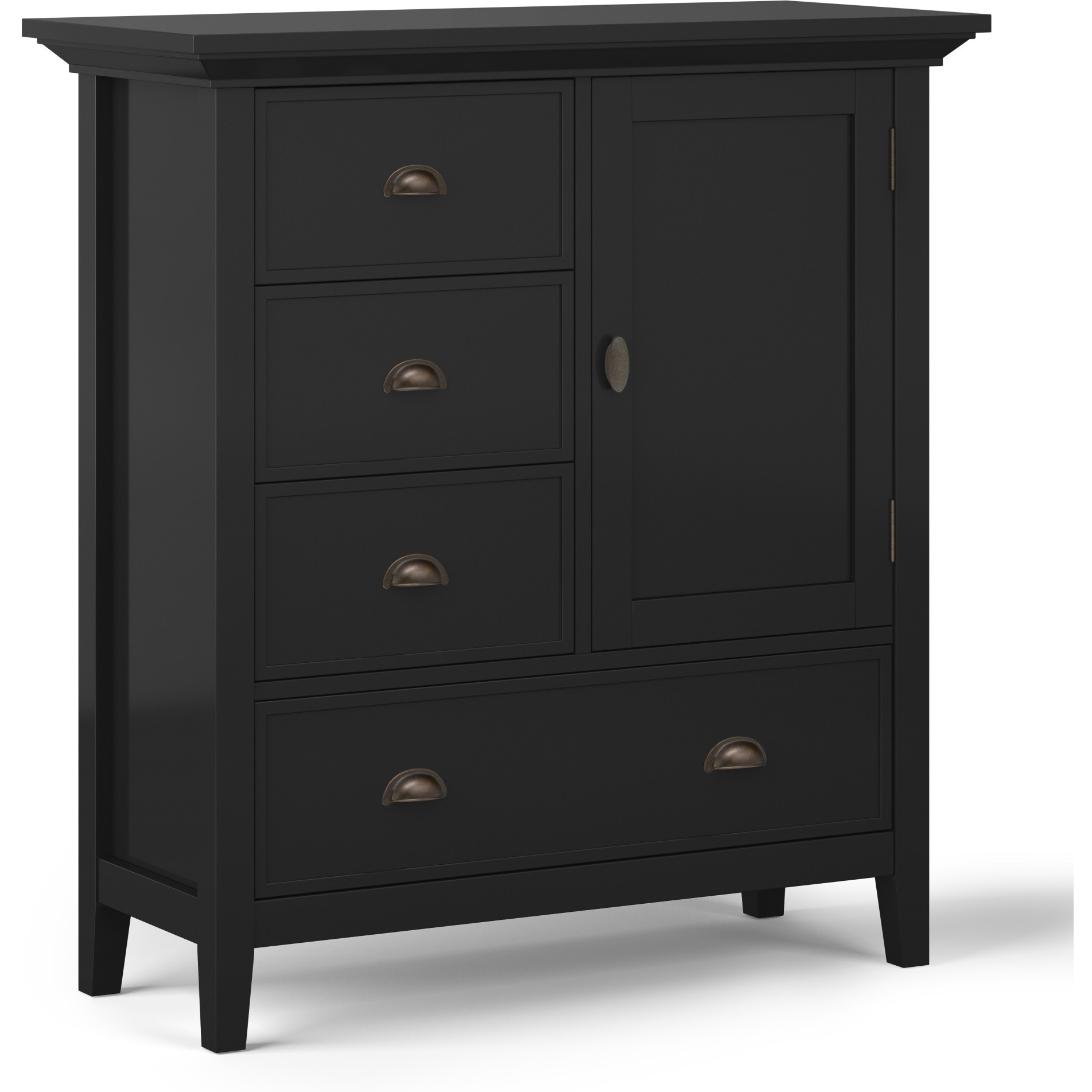Redmond SOLID WOOD 39 inch Wide Transitional Medium Storage Cabinet in Black