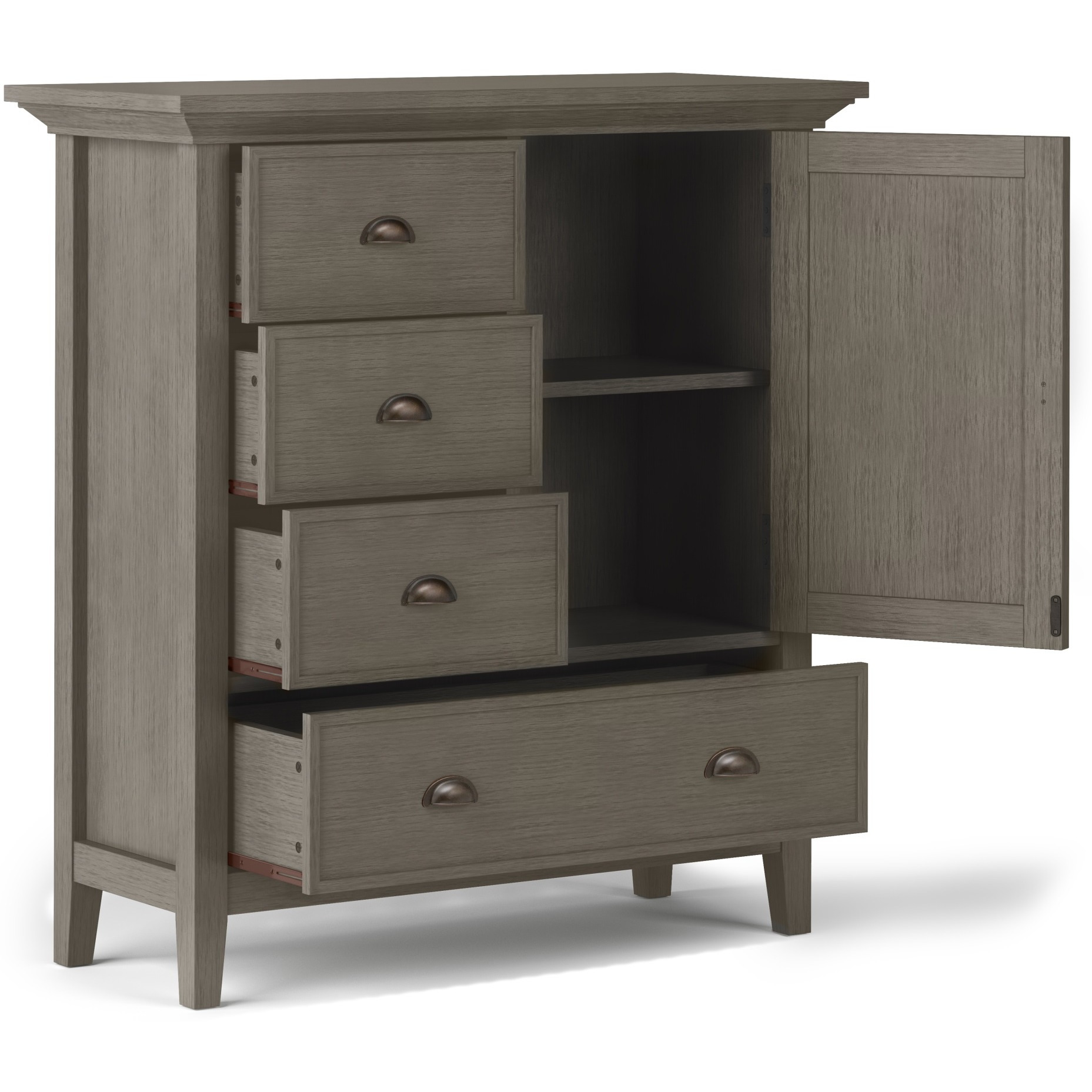 Redmond SOLID WOOD 39 inch Wide Transitional Medium Storage Cabinet in Farmhouse Grey