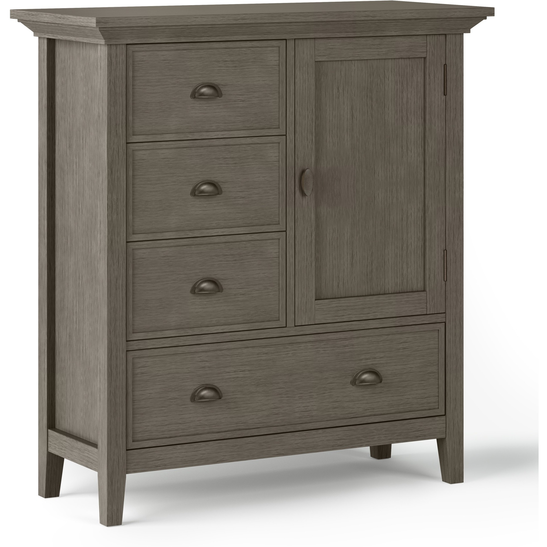 Redmond SOLID WOOD 39 inch Wide Transitional Medium Storage Cabinet in Farmhouse Grey