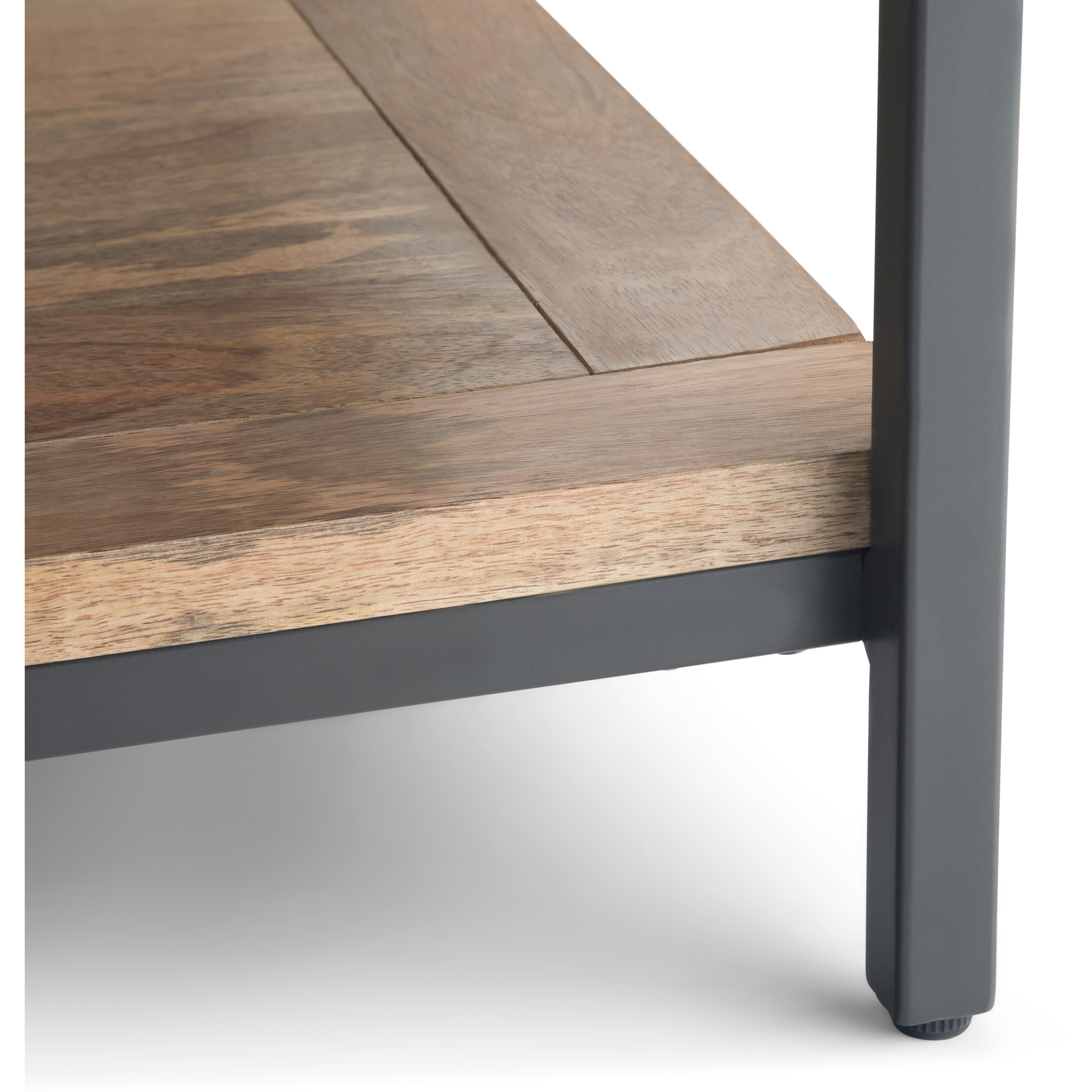 Skyler SOLID MANGO WOOD and Metal 34 inch Wide Square Industrial Coffee Table in Natural