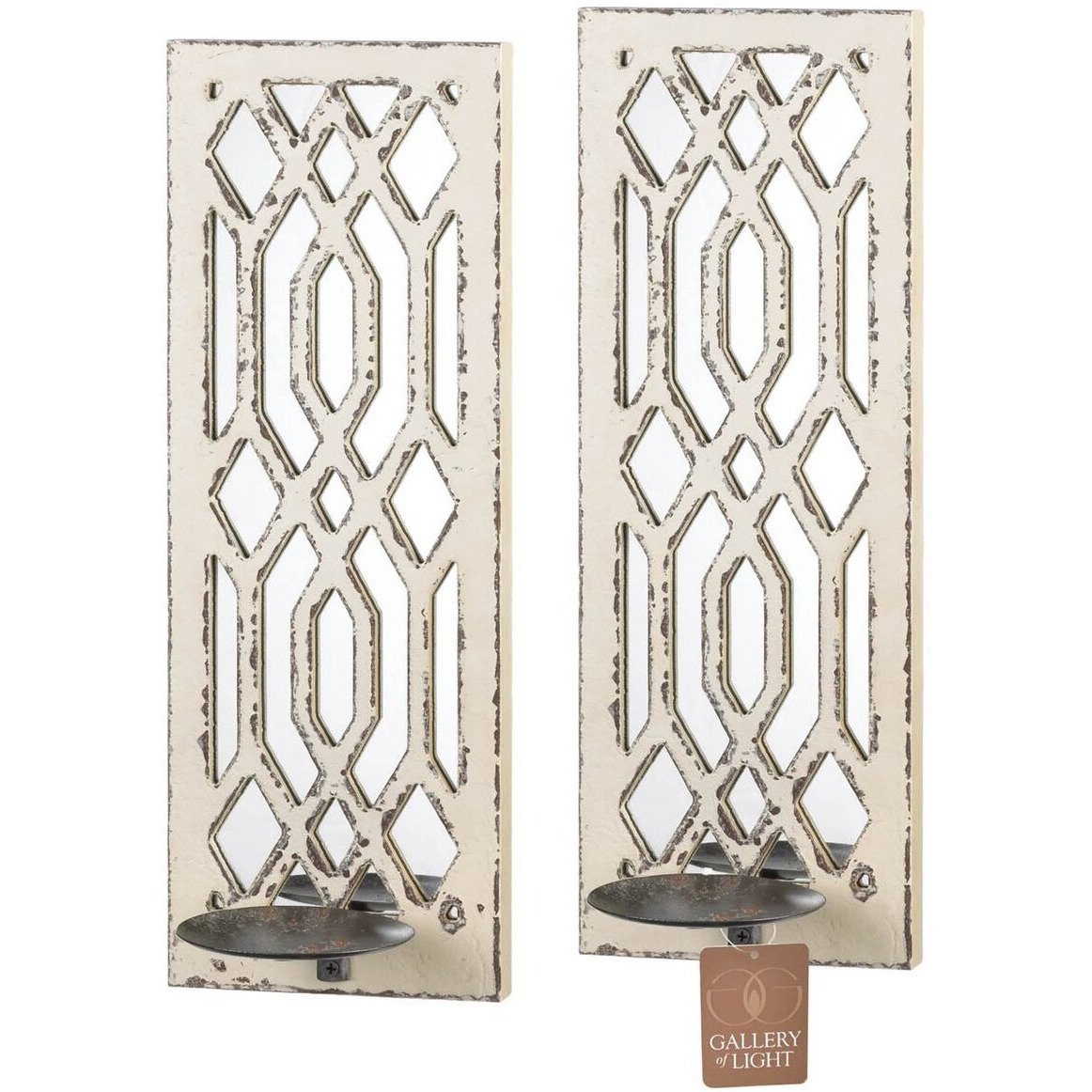DECO MIRROR WALL SCONCE SET