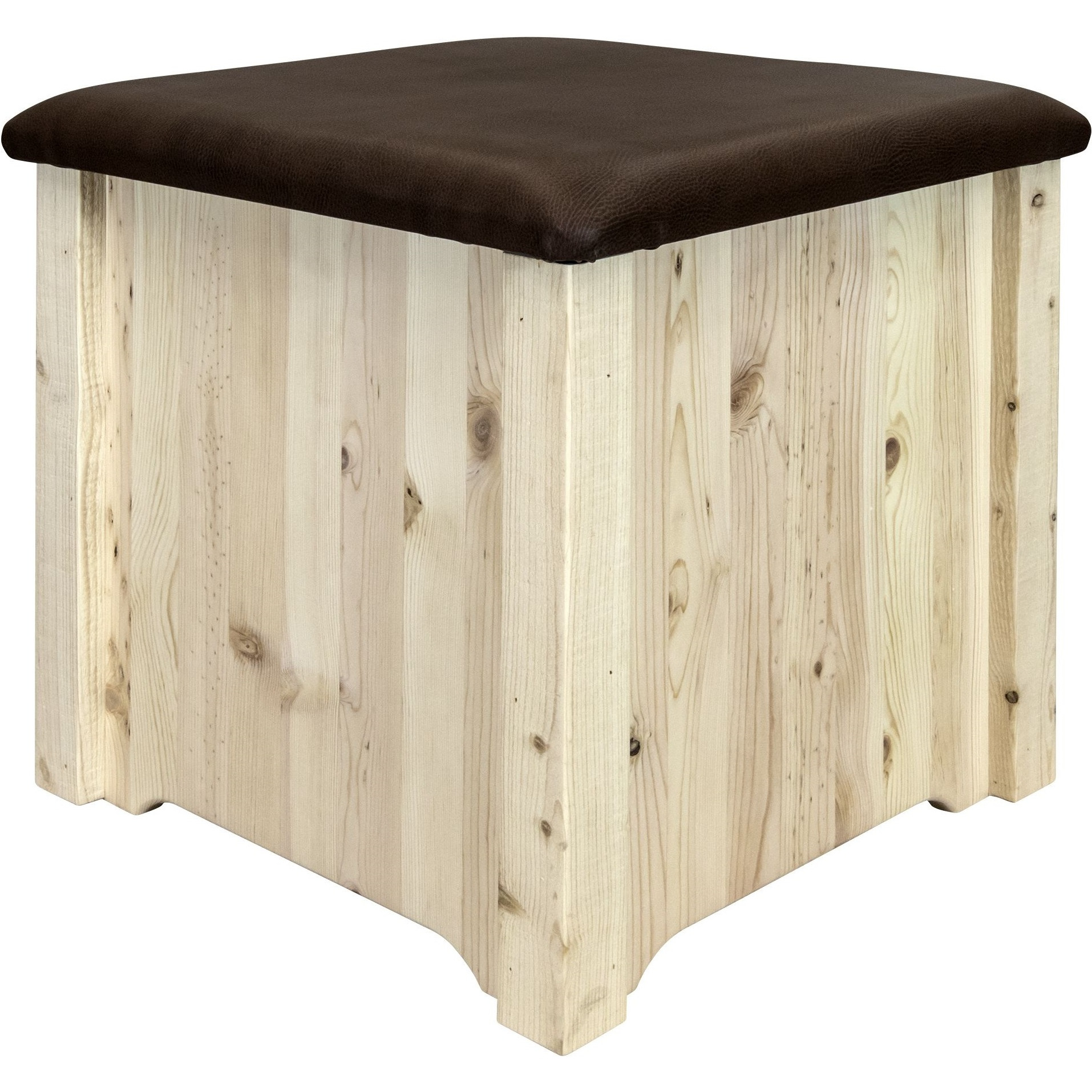 Homestead Collection Upholstered Ottoman w/ Storage, Saddle Upholstery, Ready to Finish
