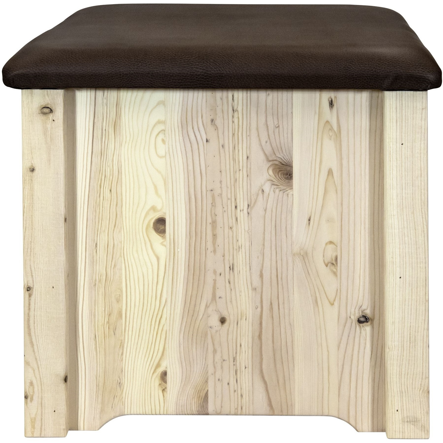 Homestead Collection Upholstered Ottoman w/ Storage, Saddle Upholstery, Ready to Finish