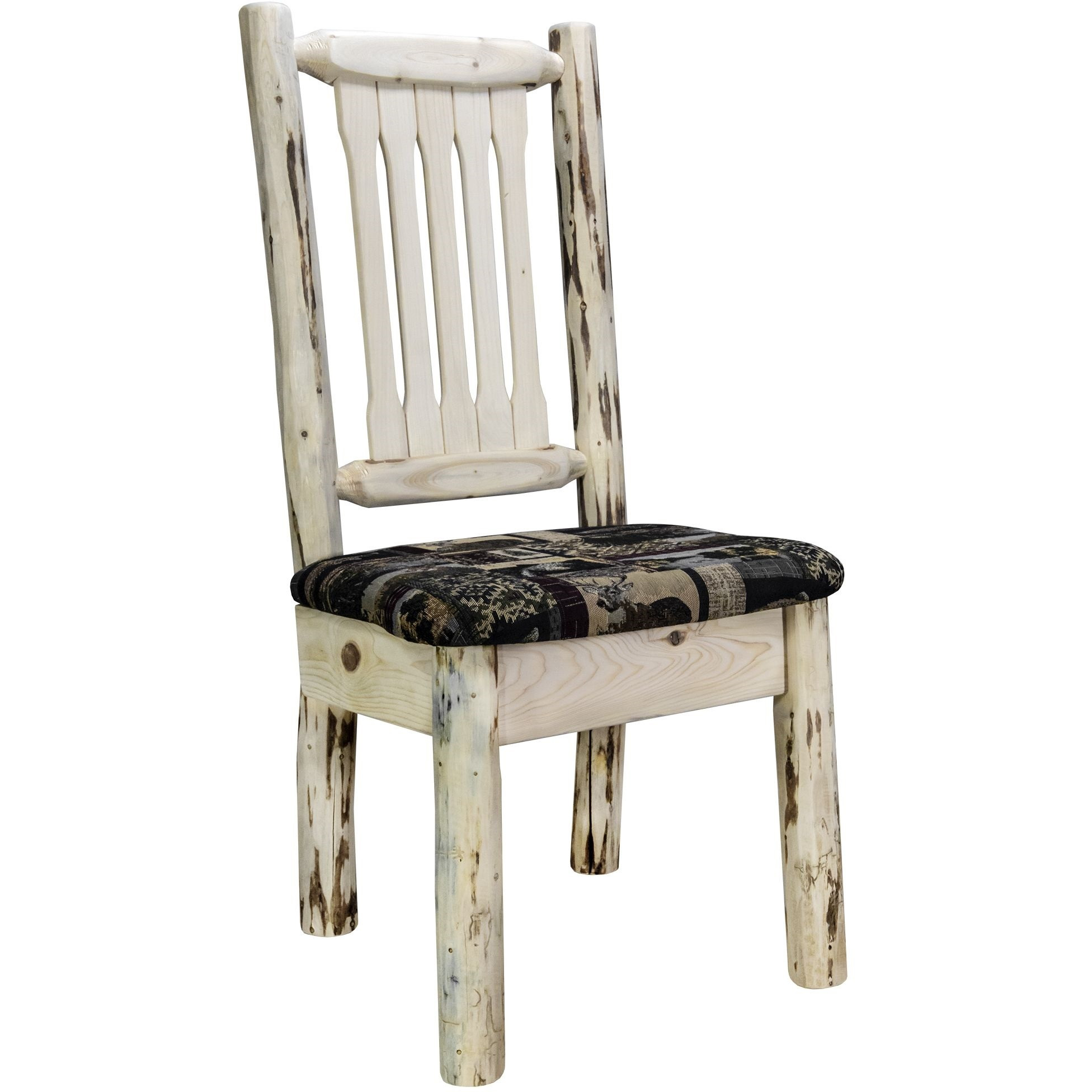 Montana Collection Side Chair, Ready to Finish w/ Upholstered Seat, Woodland Pattern