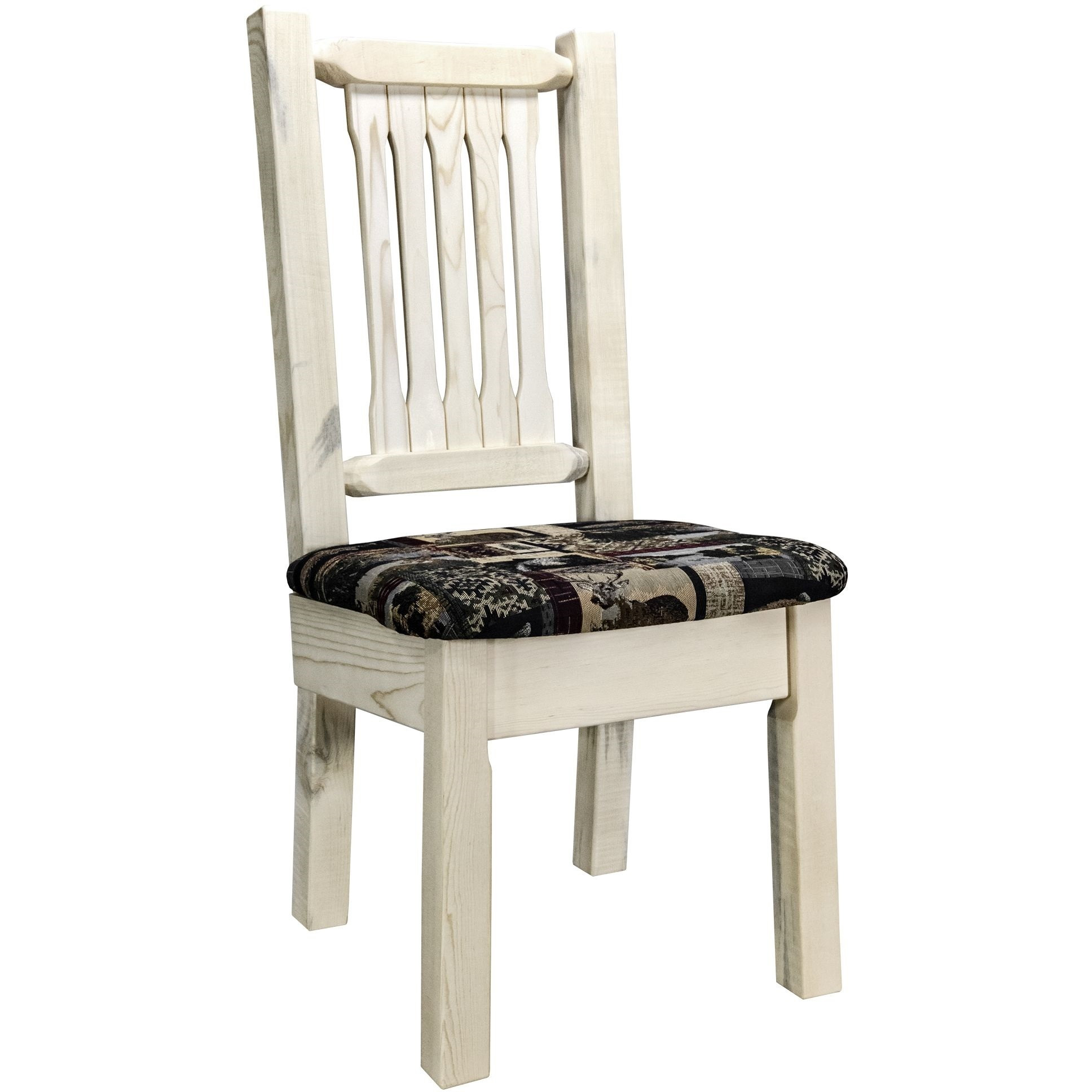 Homestead Collection Side Chair, Ready to Finish w/ Upholstered Seat, Woodland Pattern
