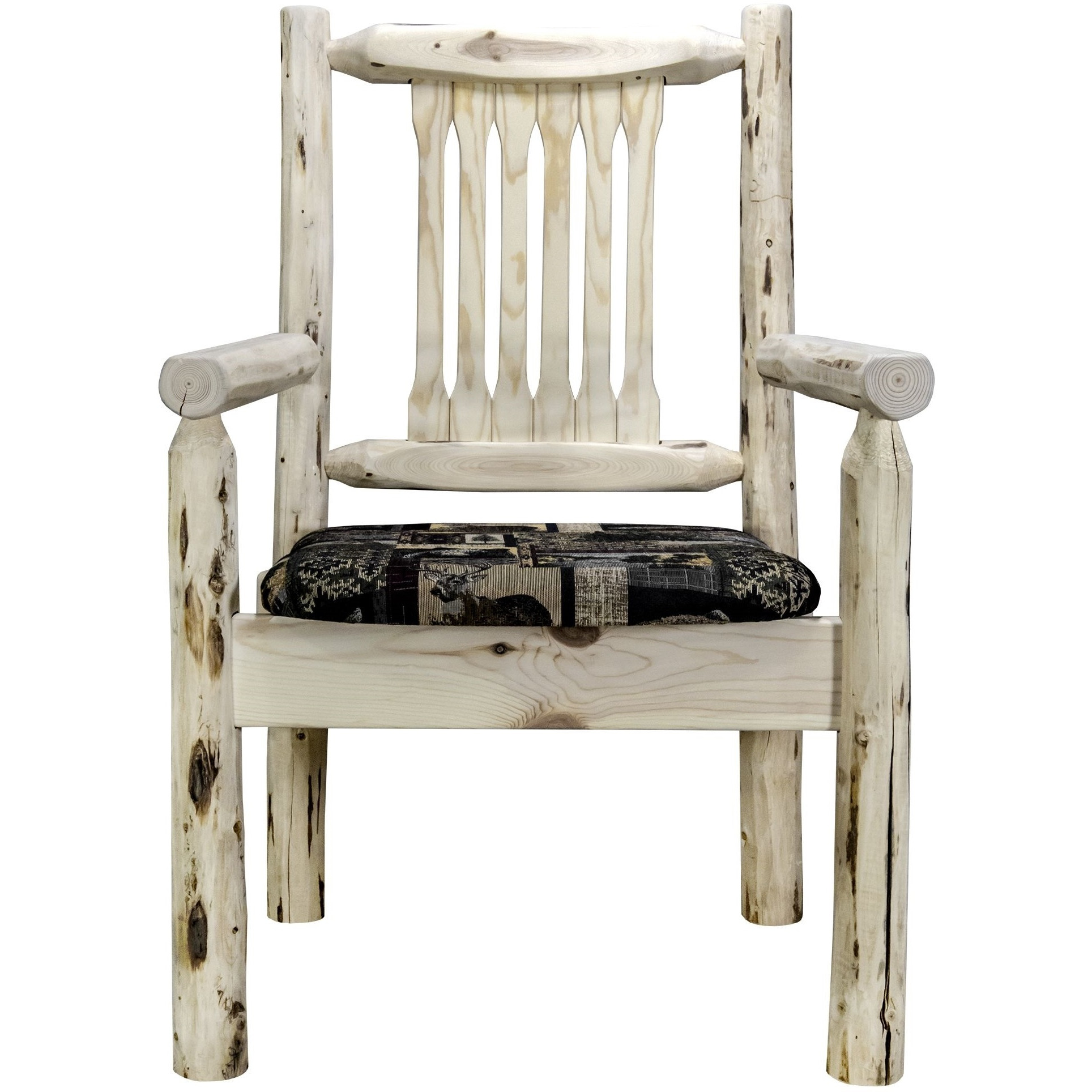 Montana Collection Captain's Chair, Ready to Finish w/ Upholstered Seat, Woodland Pattern