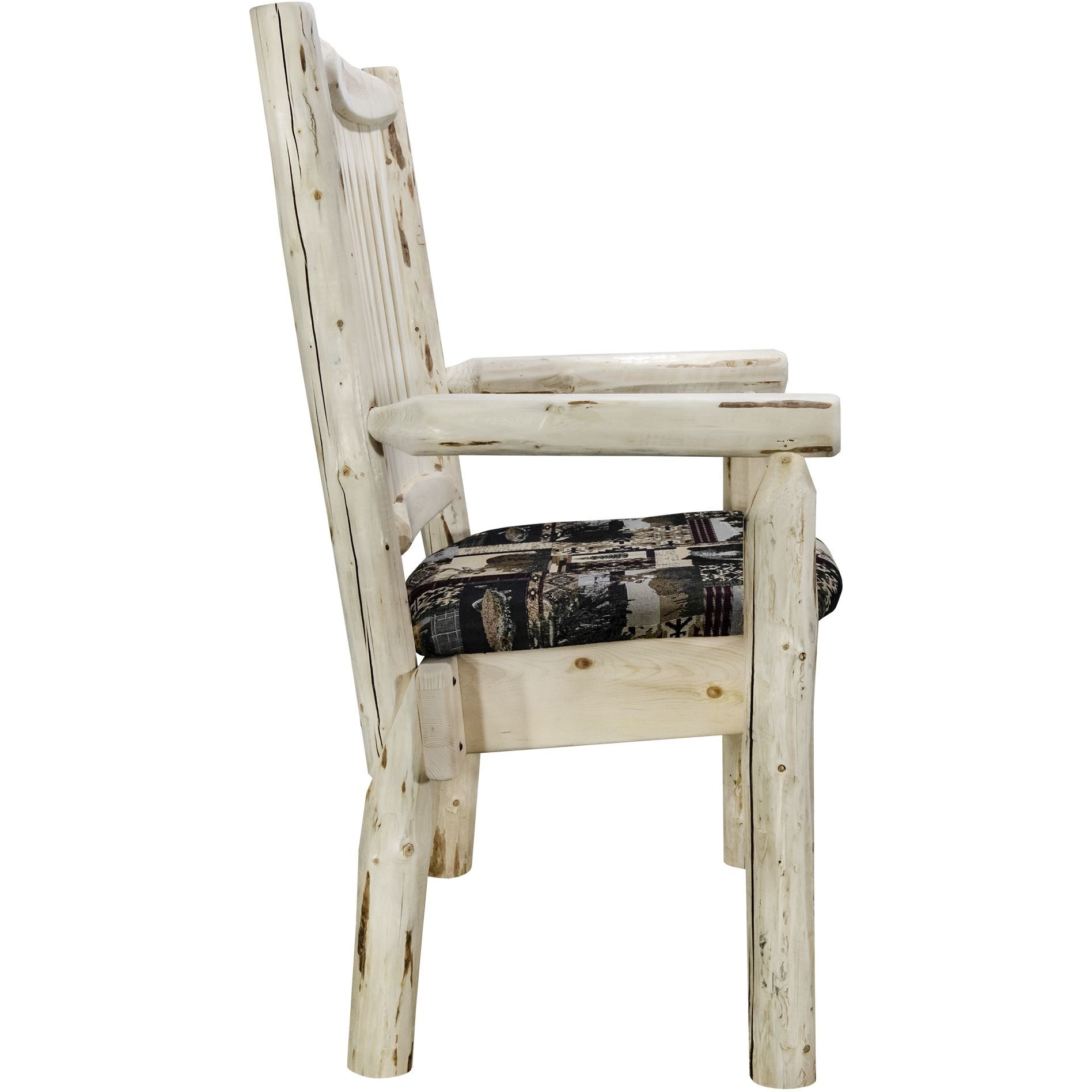 Montana Collection Captain's Chair, Ready to Finish w/ Upholstered Seat, Woodland Pattern