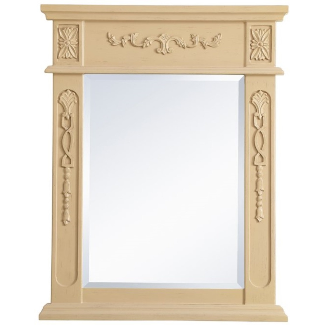 Wood frame mirror 22 inch x 28 inch in Light Antique Beige