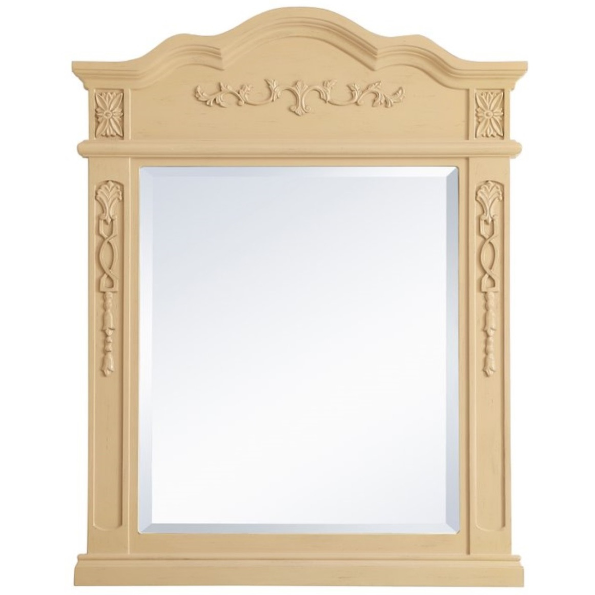 Wood frame mirror 28 inch x 36 inch in Light Antique Beige
