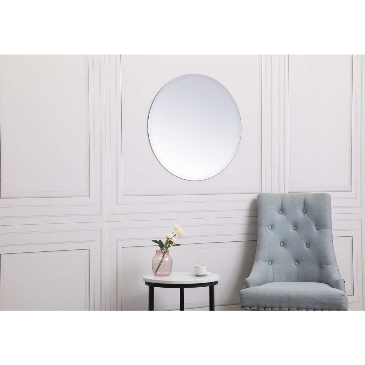 Gracin Round Mirror 24 inch in Clear